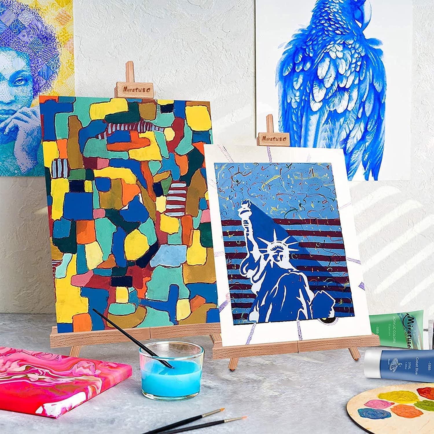 Caballete de Mesa Plegable Miratuso - 2 Paquete, Madera Haya, 56 cm