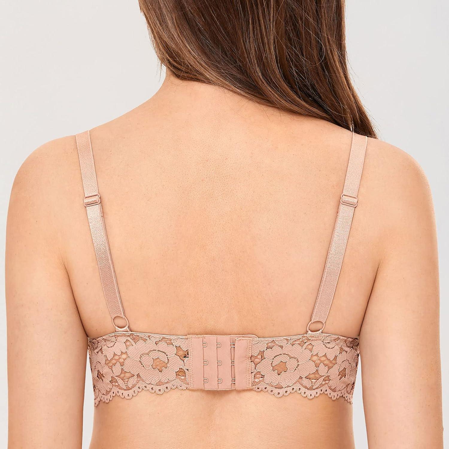 Sosten de Lactancia Momanda 32A Encaje Sin Aros Café Crema