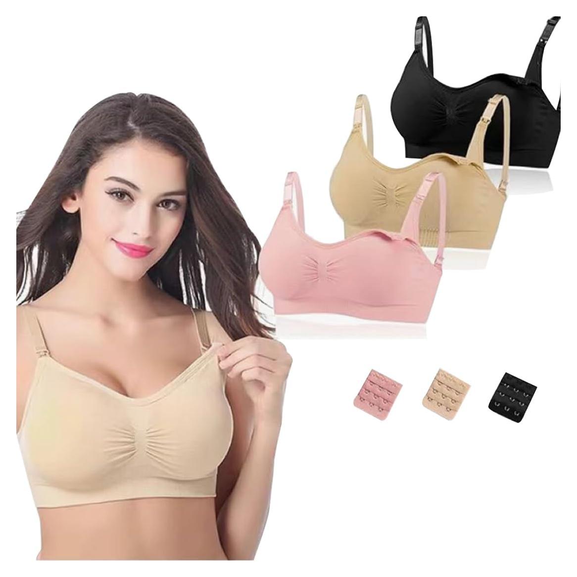 Pack 3 Sujetadores de Lactancia Sin Costuras - Ajustables