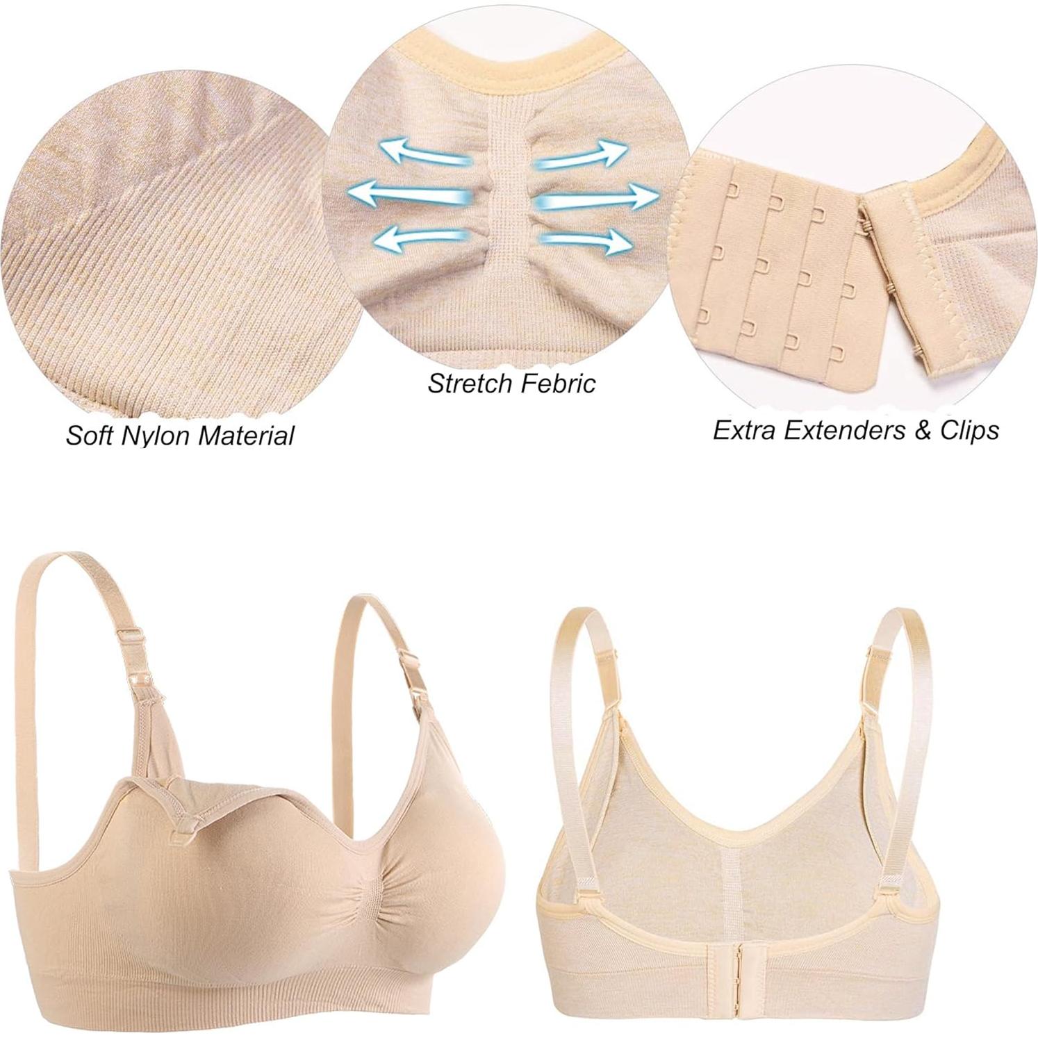 Pack 3 Sujetadores de Lactancia Sin Costuras - Ajustables