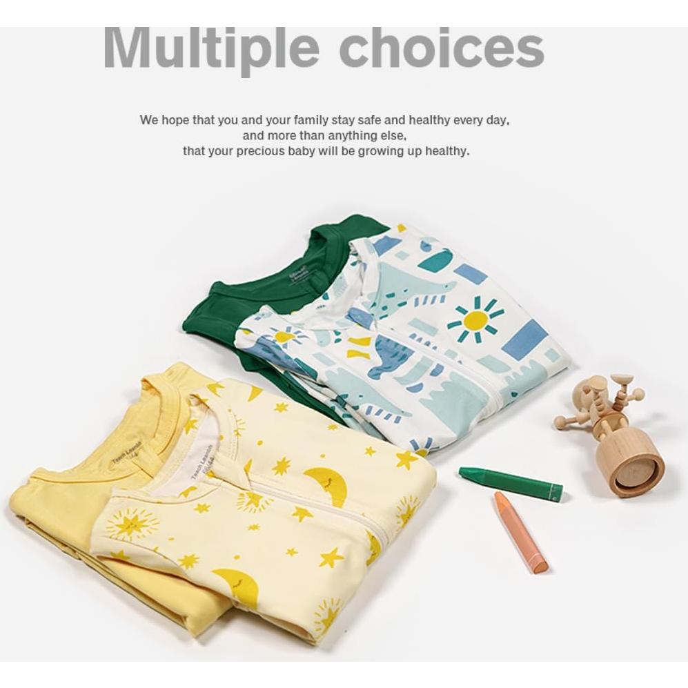 Pijamas de Viscosa de Bambú para Bebés 2 Piezas Verde Dinosaurio