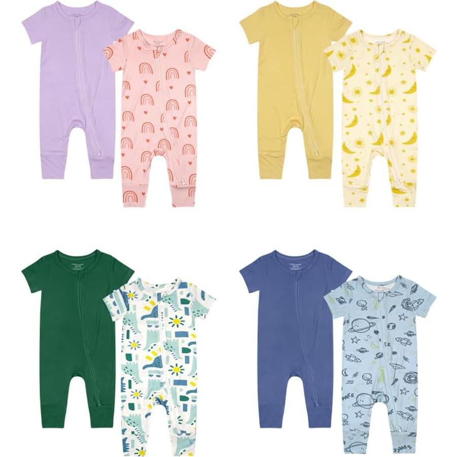 Pijamas de Viscosa de Bambú para Bebés 2 Piezas Verde Dinosaurio