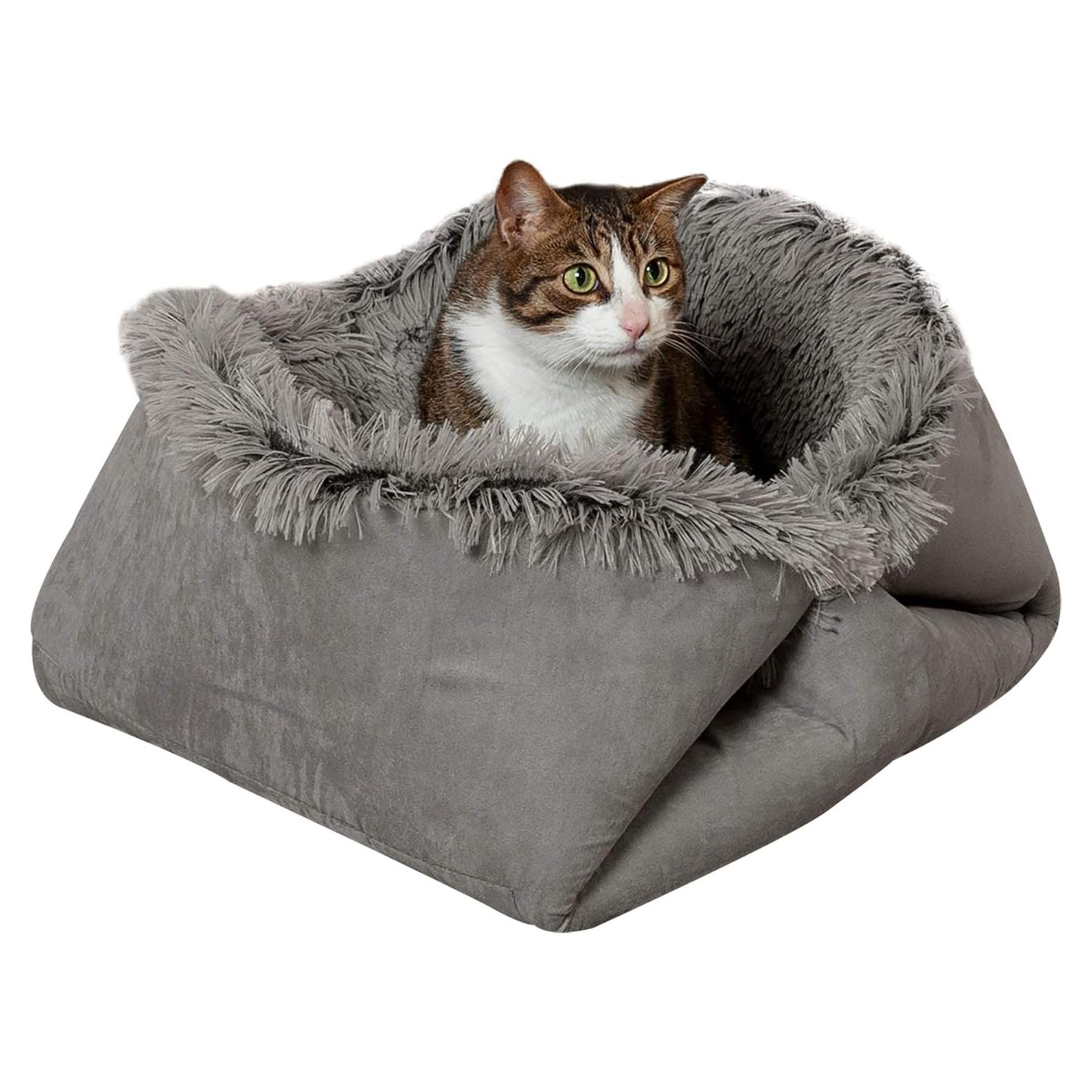 Cama Autocalentable Furhaven para Gatos Grande Gris 90x76cm