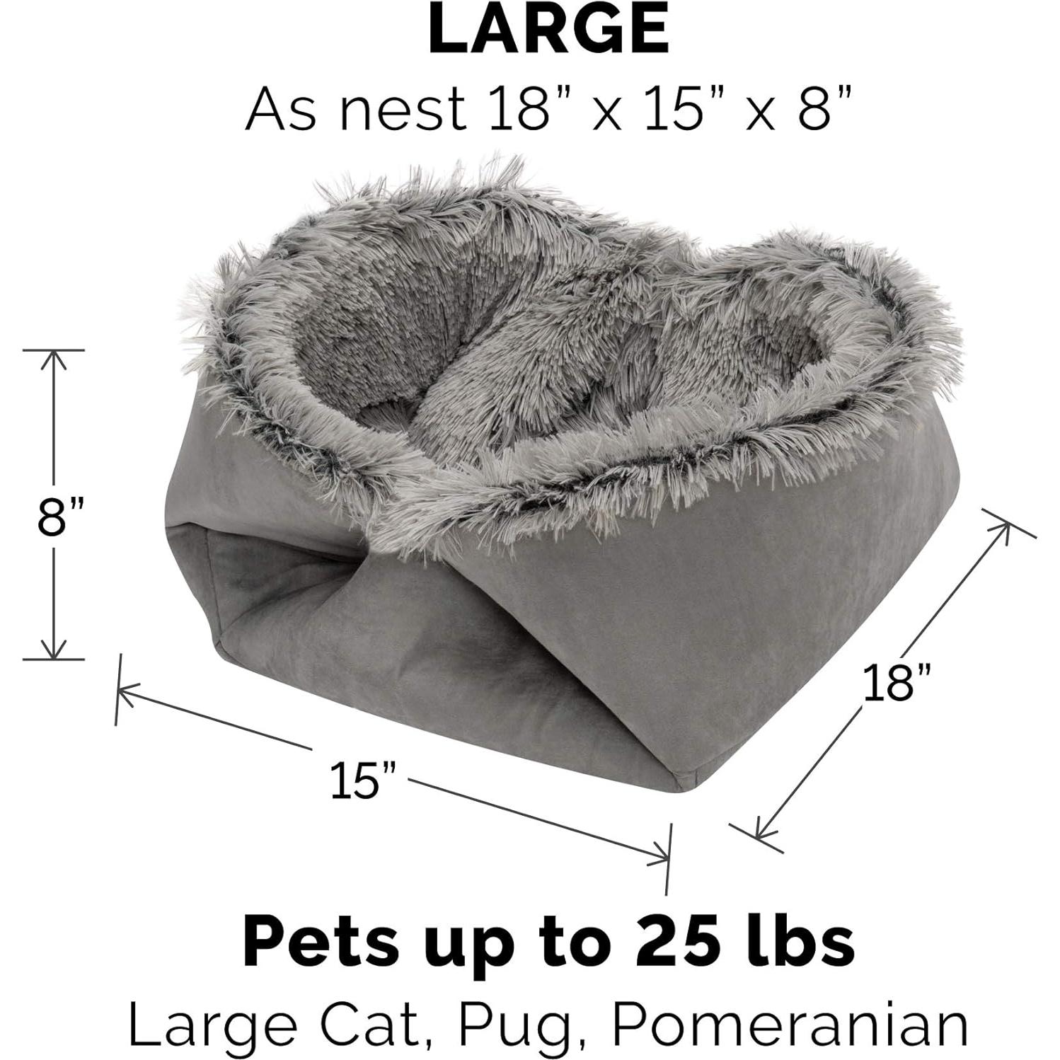 Cama Autocalentable Furhaven para Gatos Grande Gris 90x76cm