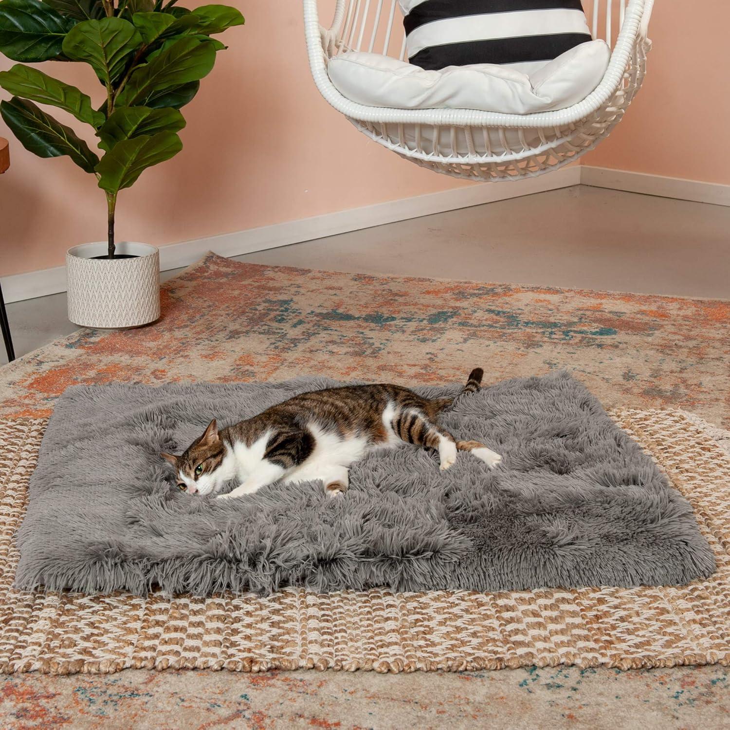 Cama Autocalentable Furhaven para Gatos Grande Gris 90x76cm