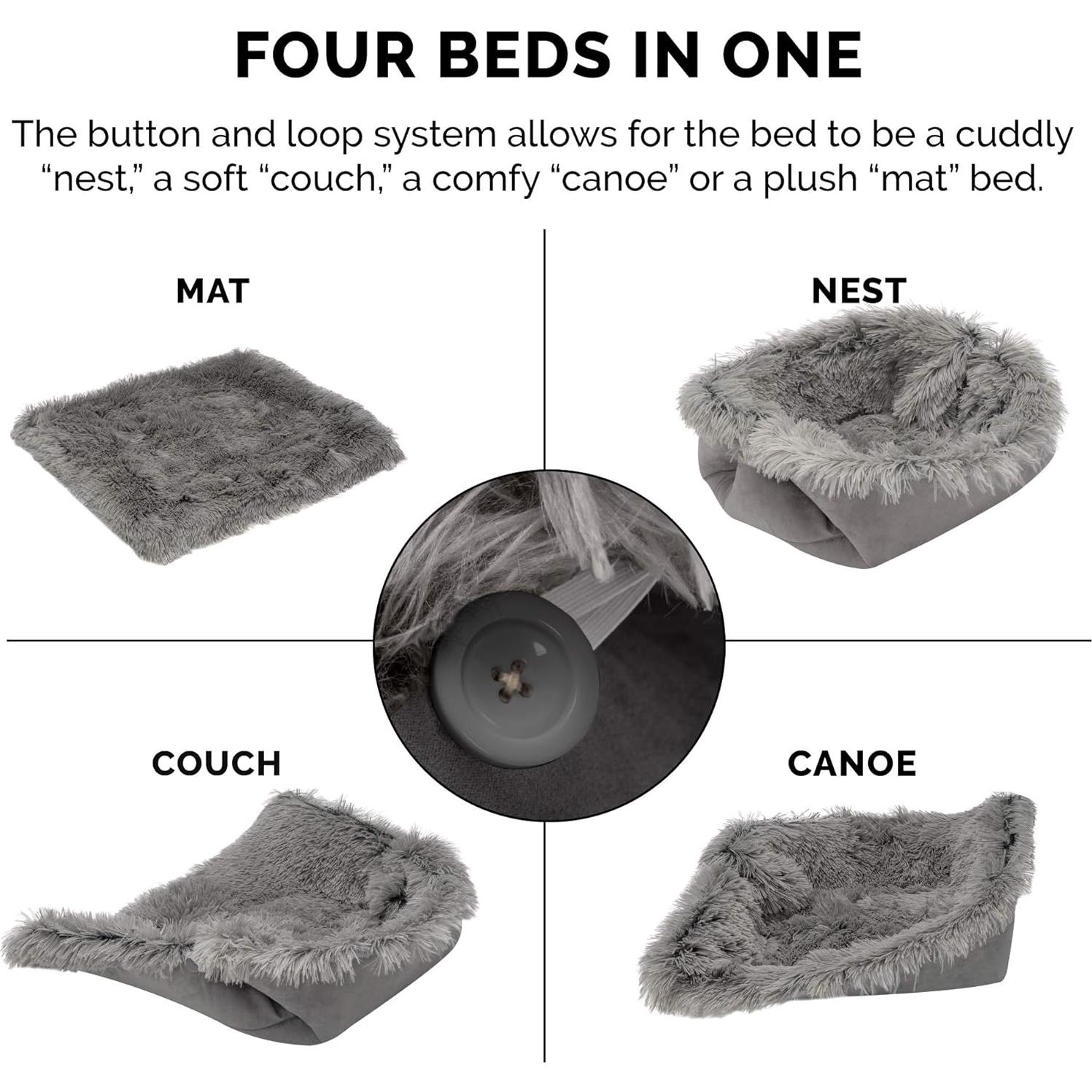 Cama Autocalentable Furhaven para Gatos Grande Gris 90x76cm