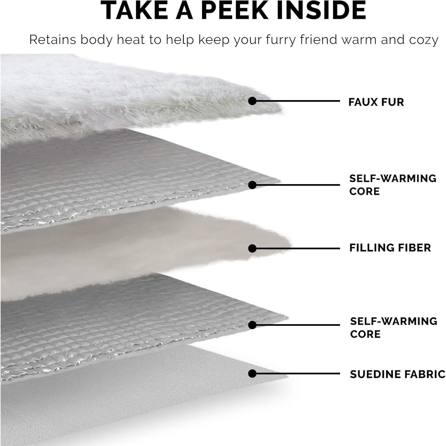 Cama Autocalentable Furhaven para Gatos Grande Gris 90x76cm