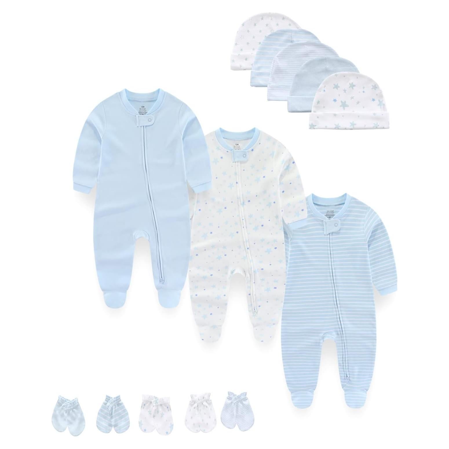 Conjunto Ropa Bebé 0-3 Meses Algodón Cremallera Doble Azul
