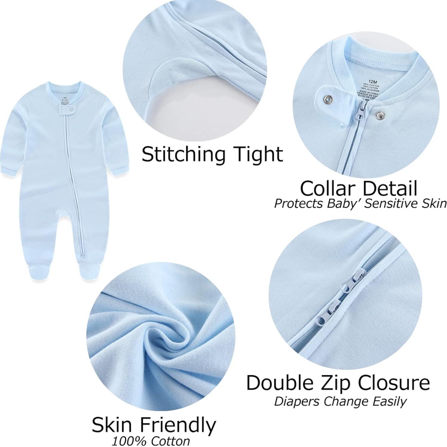 Conjunto Ropa Bebé 0-3 Meses Algodón Cremallera Doble Azul