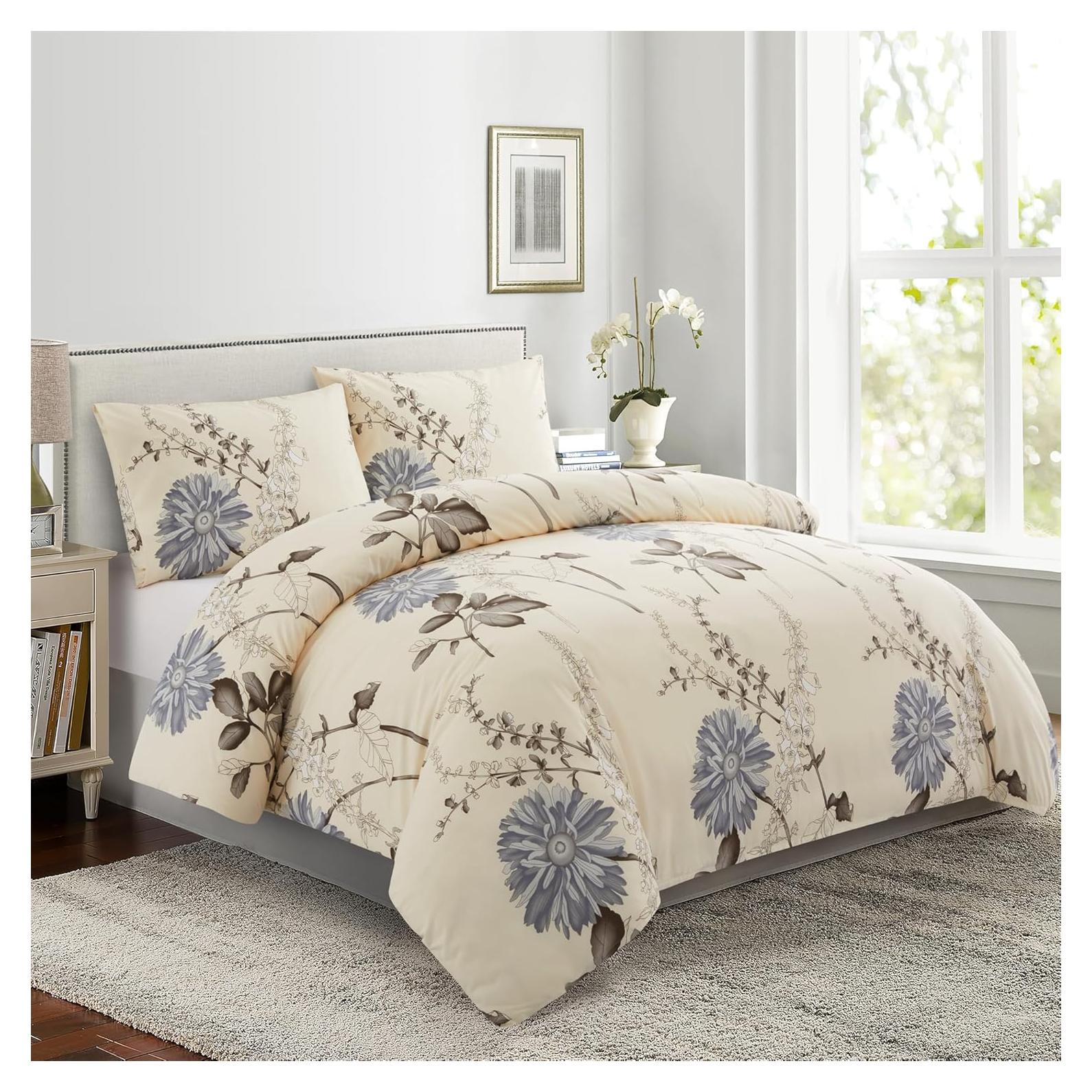 Conjunto de Ropa de Cama Individual Condecoración Marina Floral