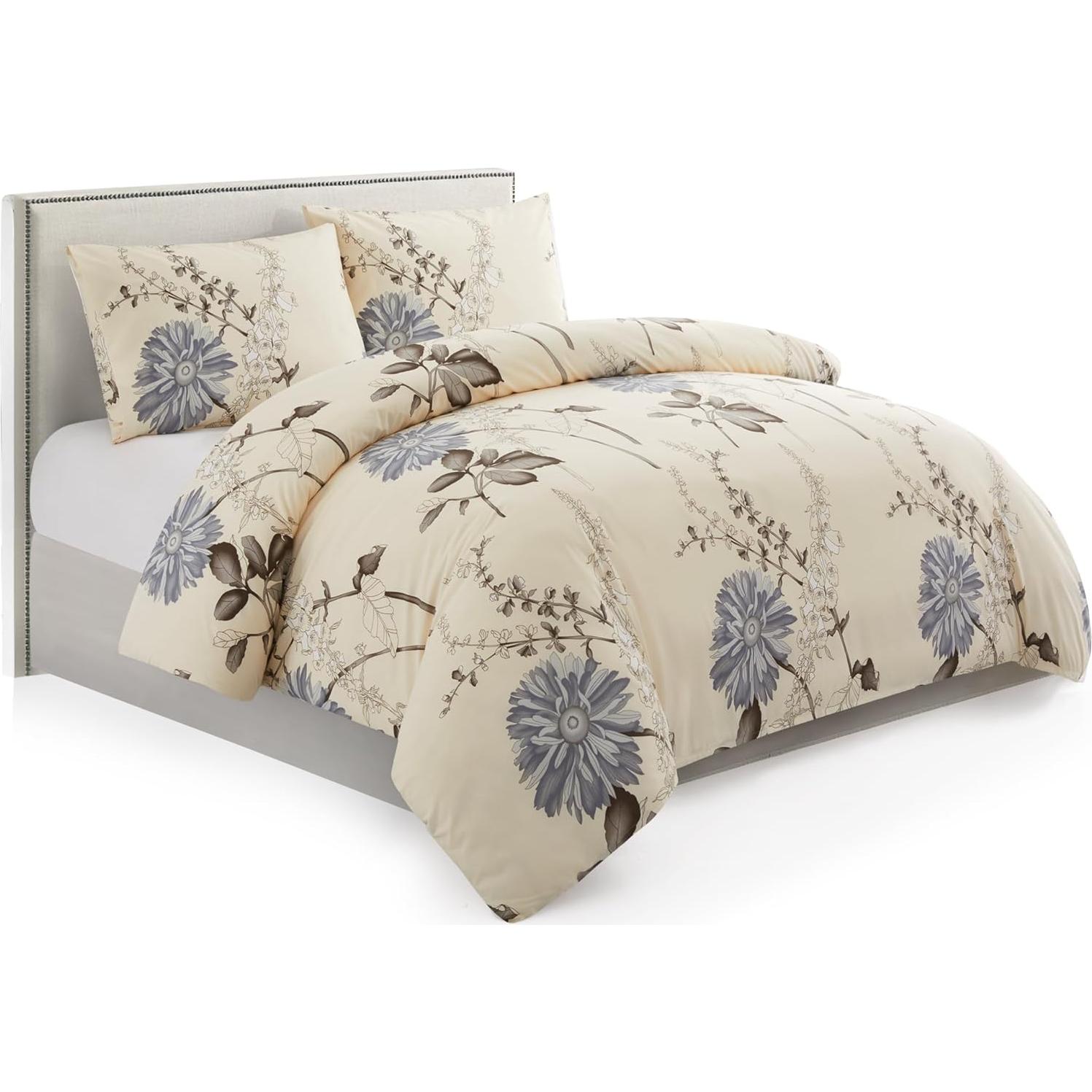Conjunto de Ropa de Cama Individual Condecoración Marina Floral