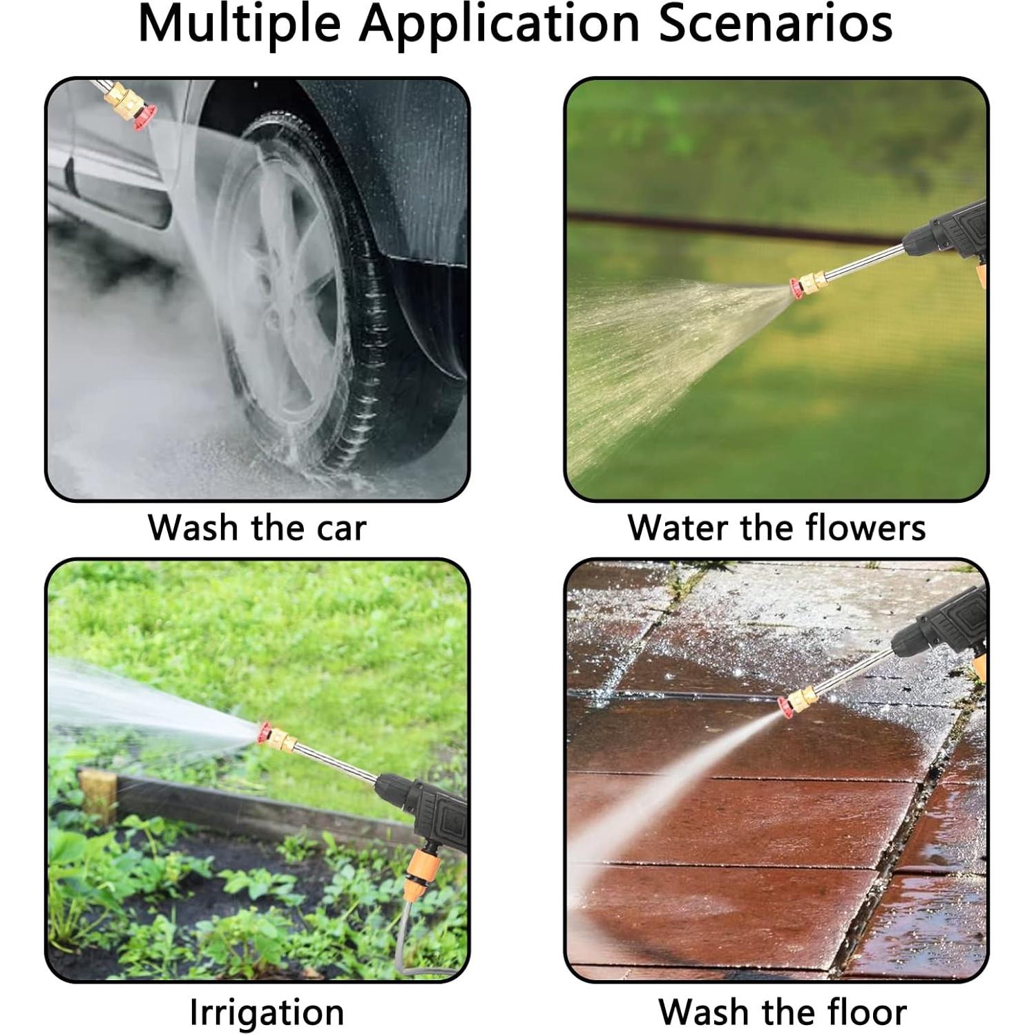 Lavadora a Presión Inalámbrica Mufsceku 24V Portátil Negra