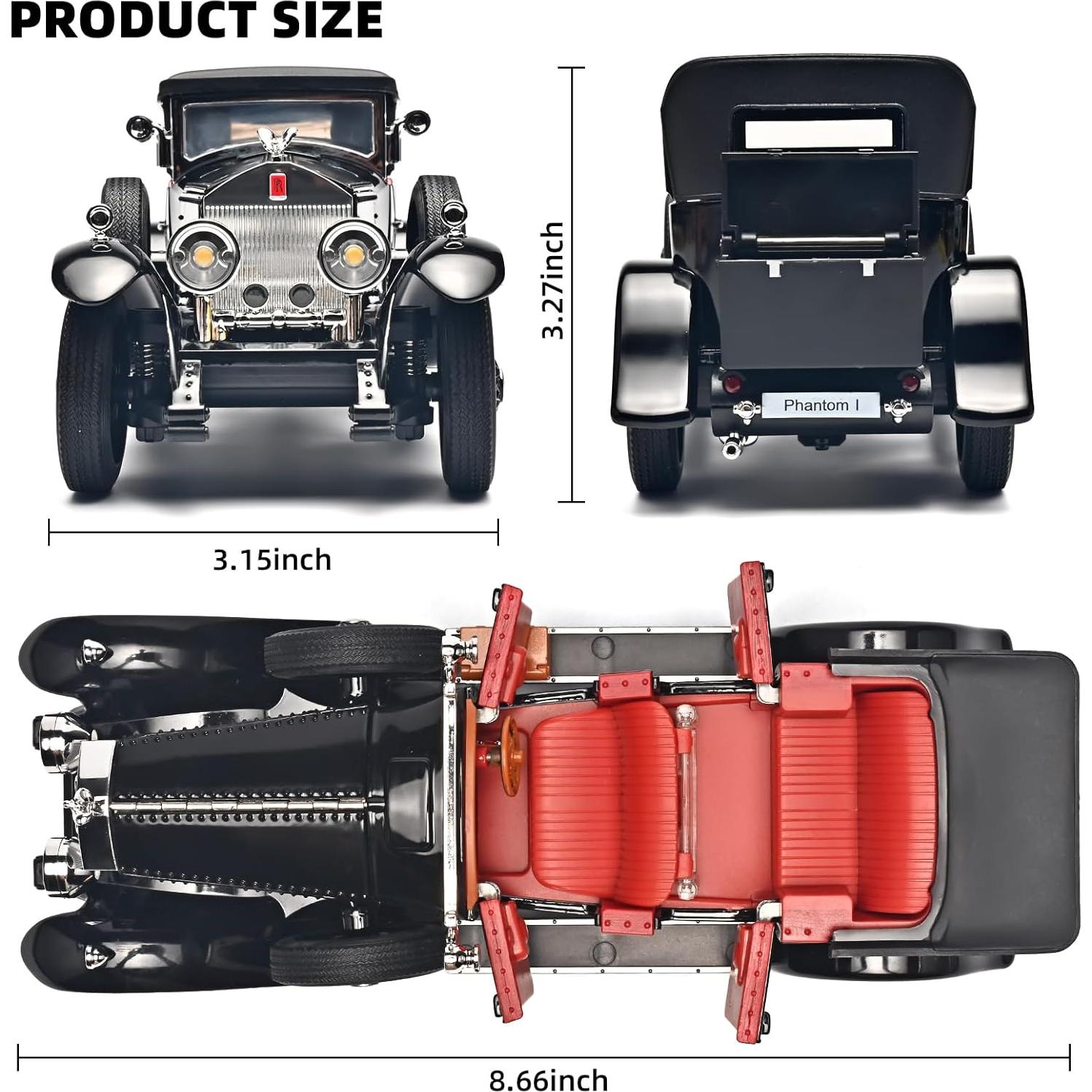 Coche a Escala 1:24 RZAPE Phantom Negro con Luces y Sonido