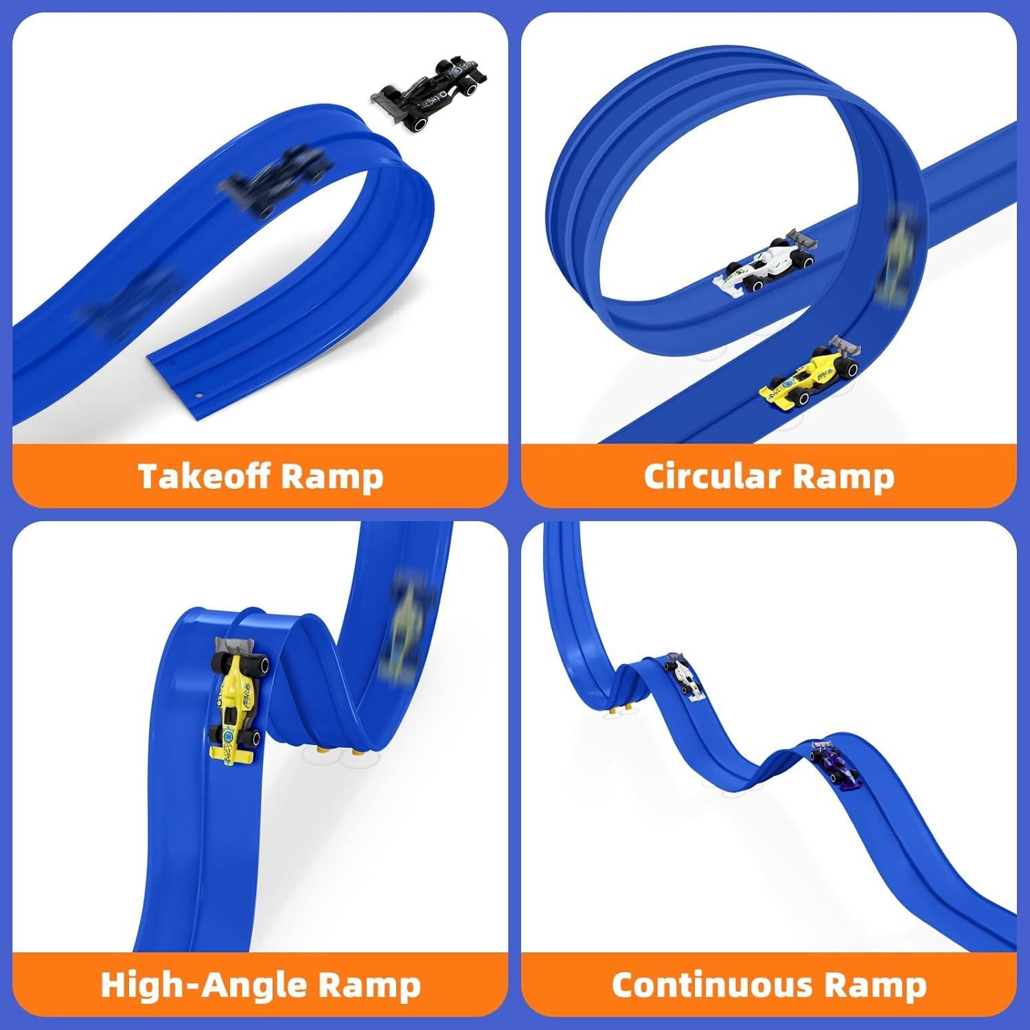 Kit de Pista de Carreras Flexible 4 Autos Mittimiya 15 Pies