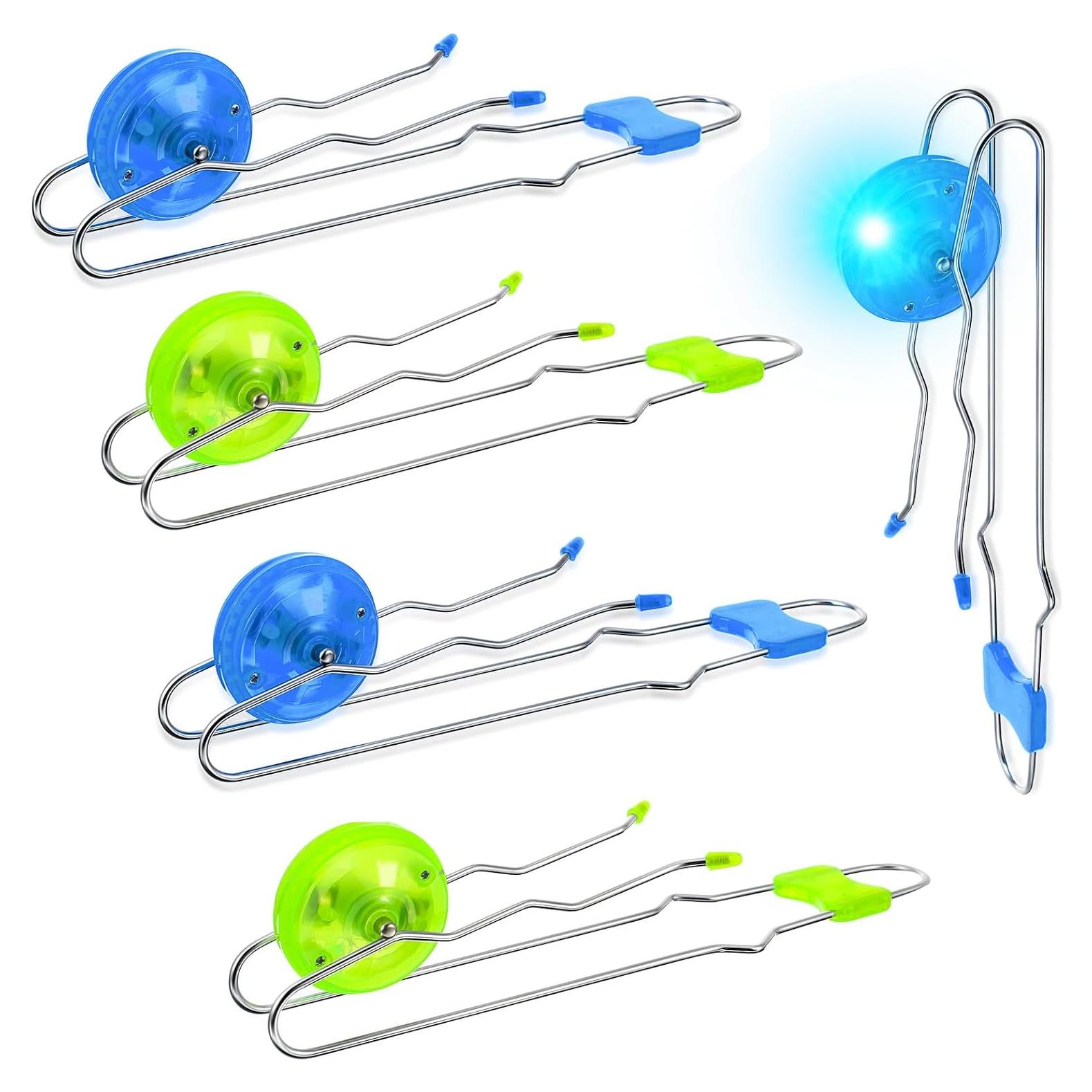 Gejoy Juguete Giroscópico Magnético Iluminado 4 Pcs Azul Verde