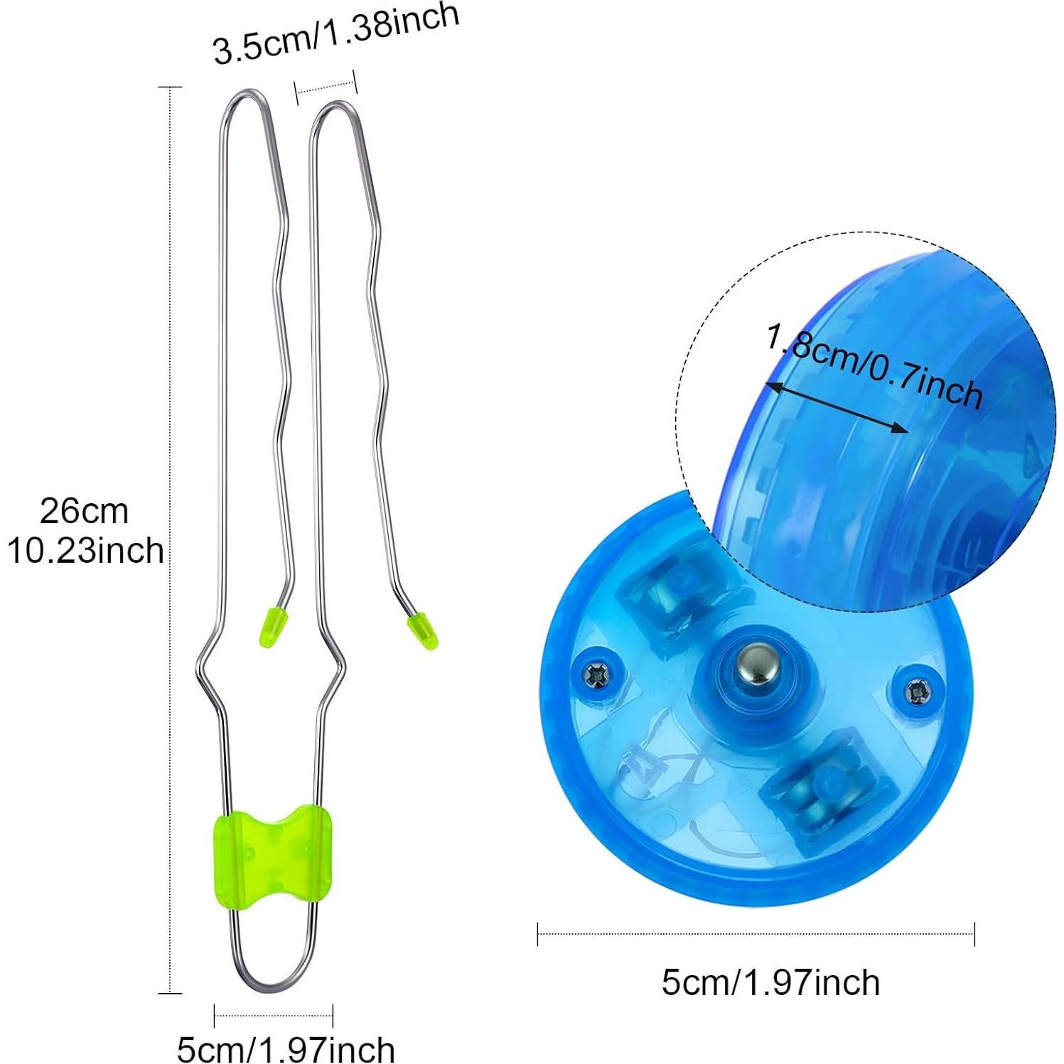 Gejoy Juguete Giroscópico Magnético Iluminado 4 Pcs Azul Verde