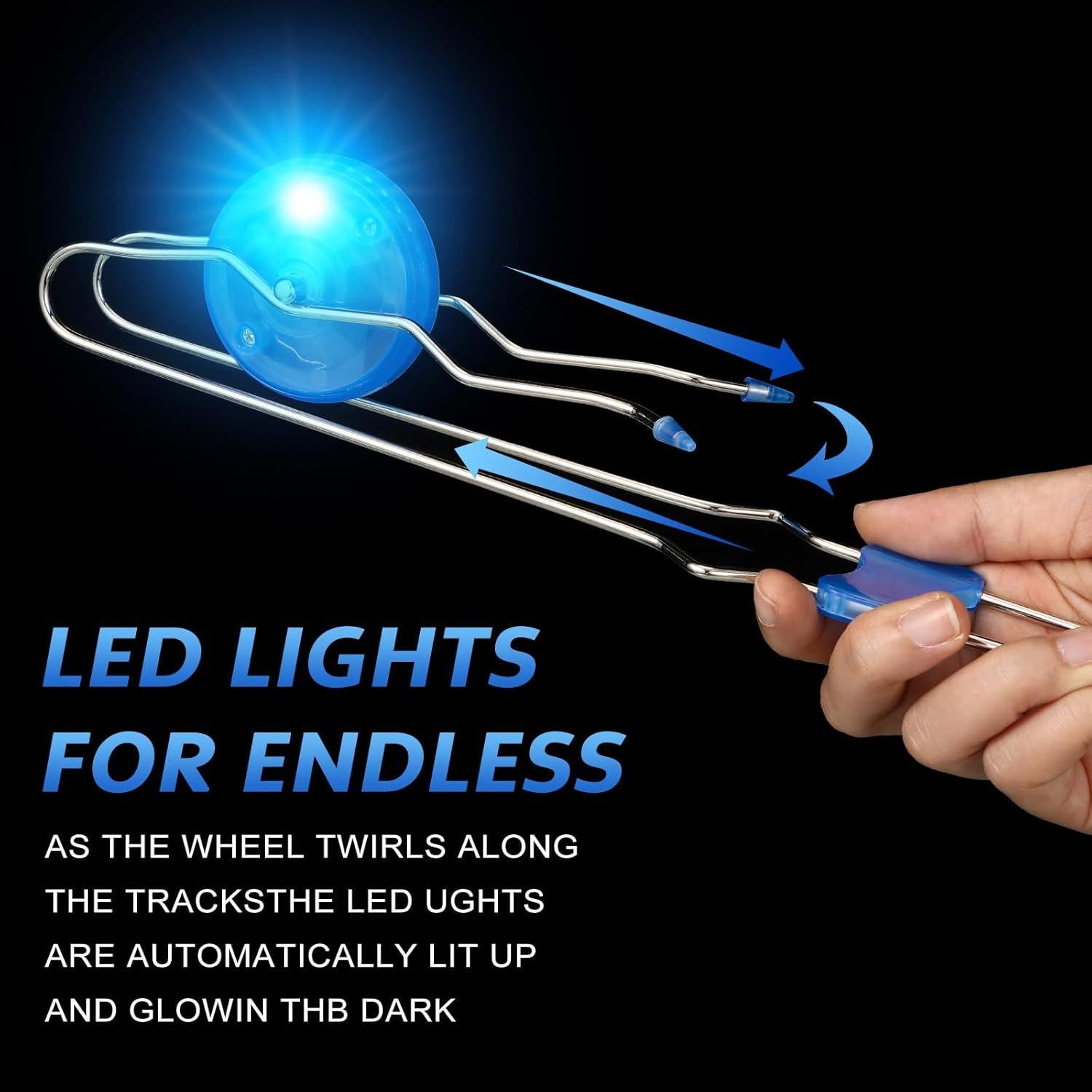 Gejoy Juguete Giroscópico Magnético Iluminado 4 Pcs Azul Verde