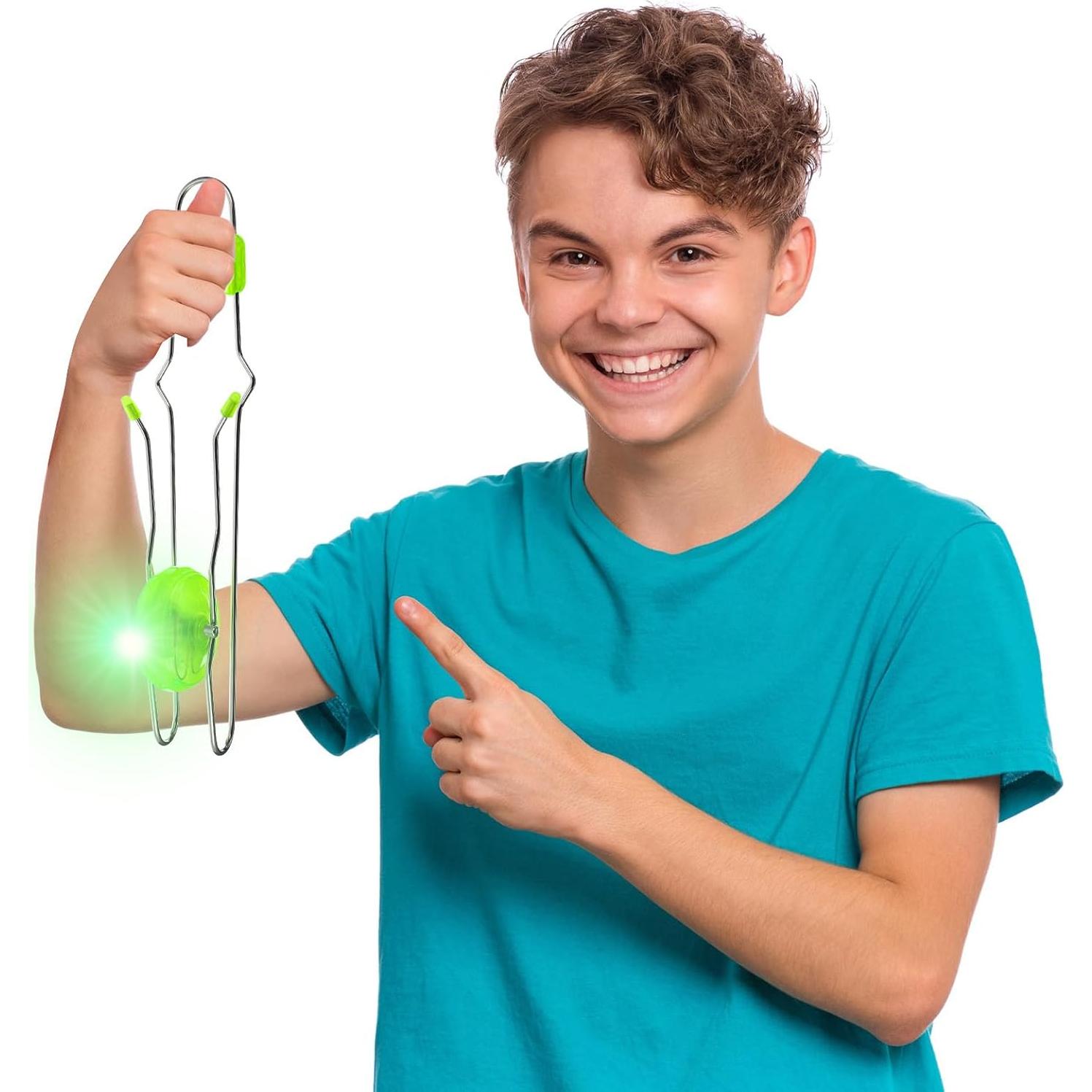 Gejoy Juguete Giroscópico Magnético Iluminado 4 Pcs Azul Verde