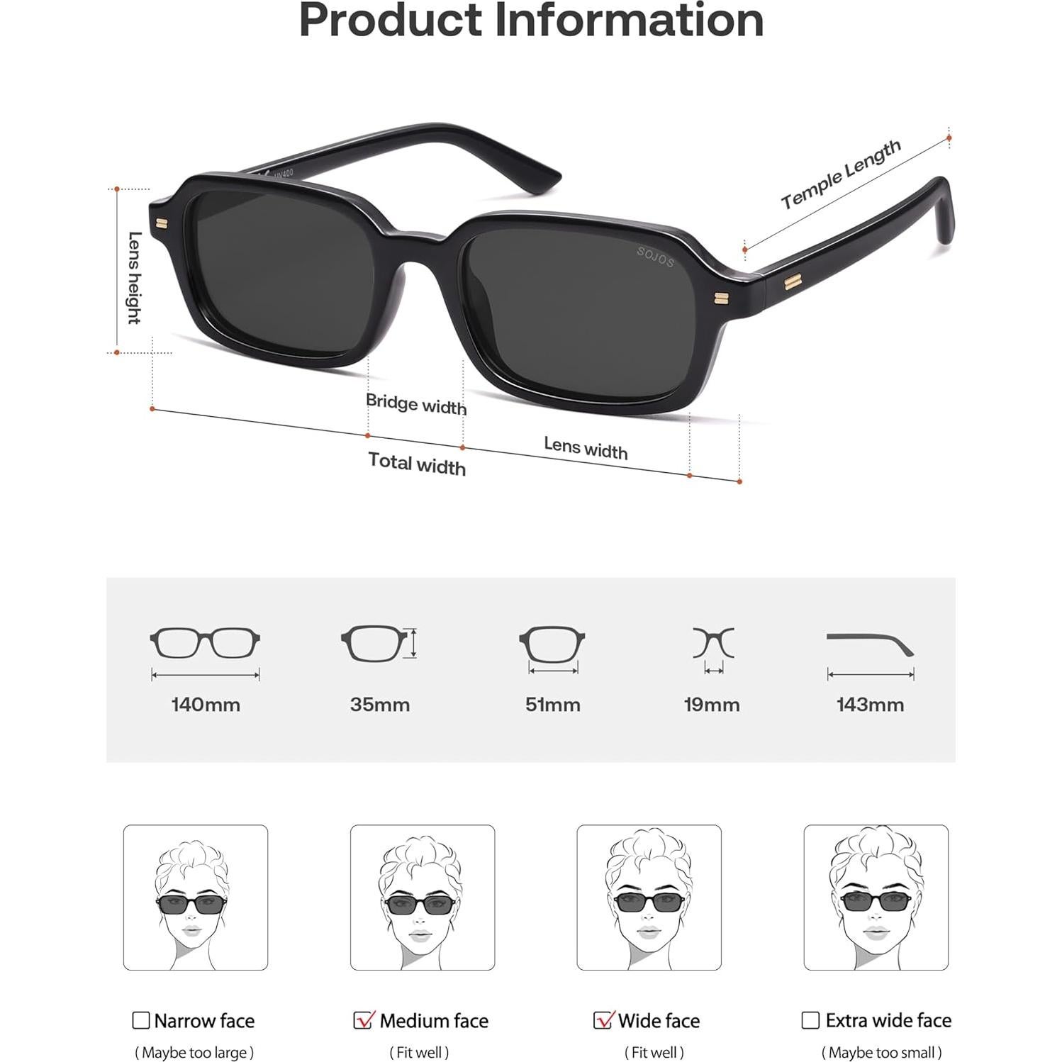 Gafas de sol polarizadas SOJOS SJ2610 UV400 unisex