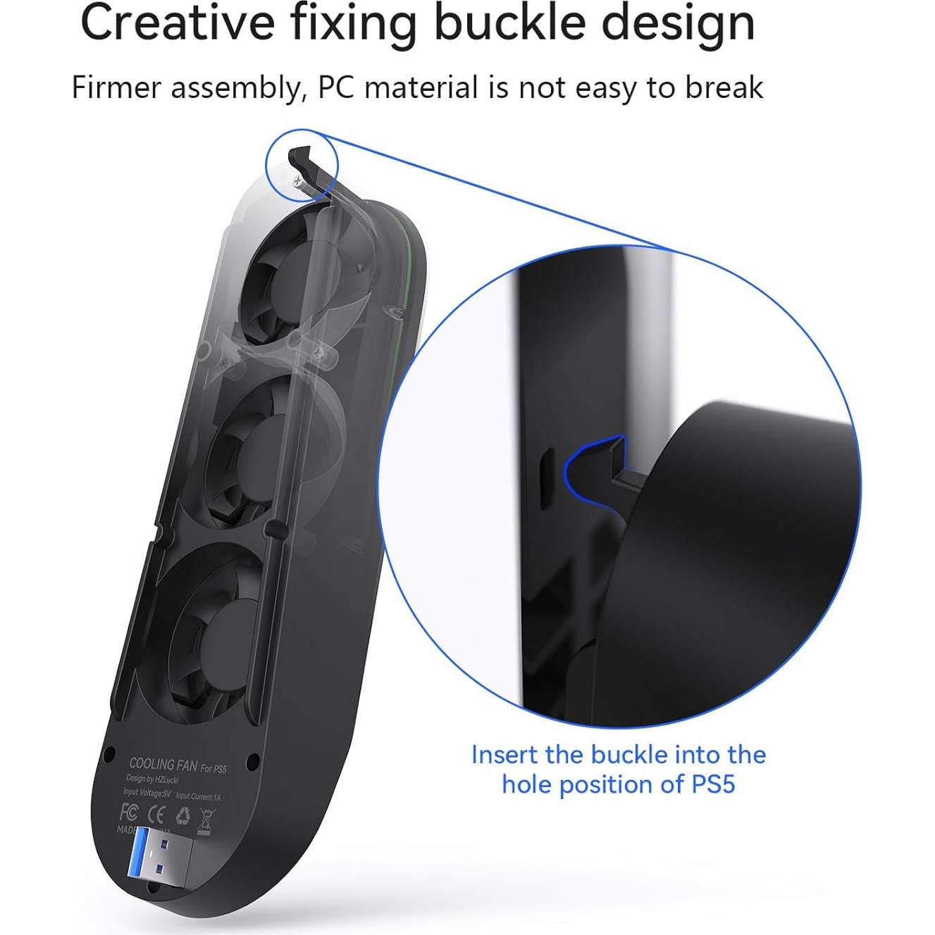 Ventilador de Enfriamiento HZLucki PS5 3 Velocidades LED