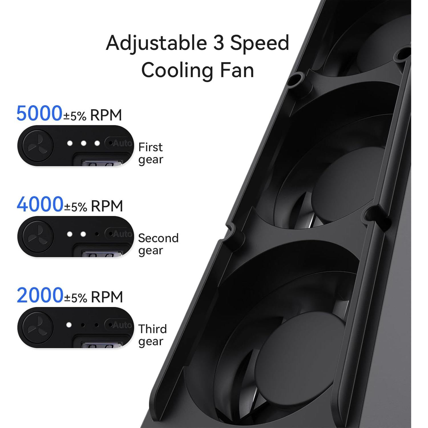 Ventilador de Enfriamiento HZLucki PS5 3 Velocidades LED