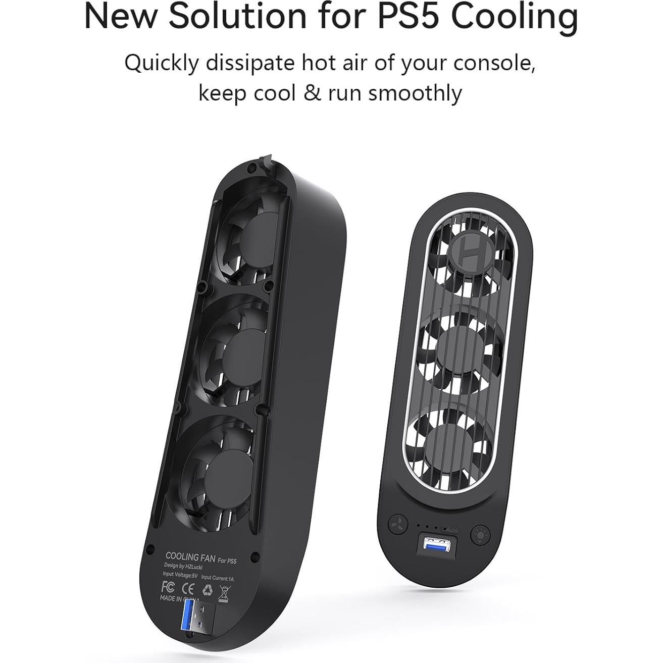 Ventilador de Enfriamiento HZLucki PS5 3 Velocidades LED