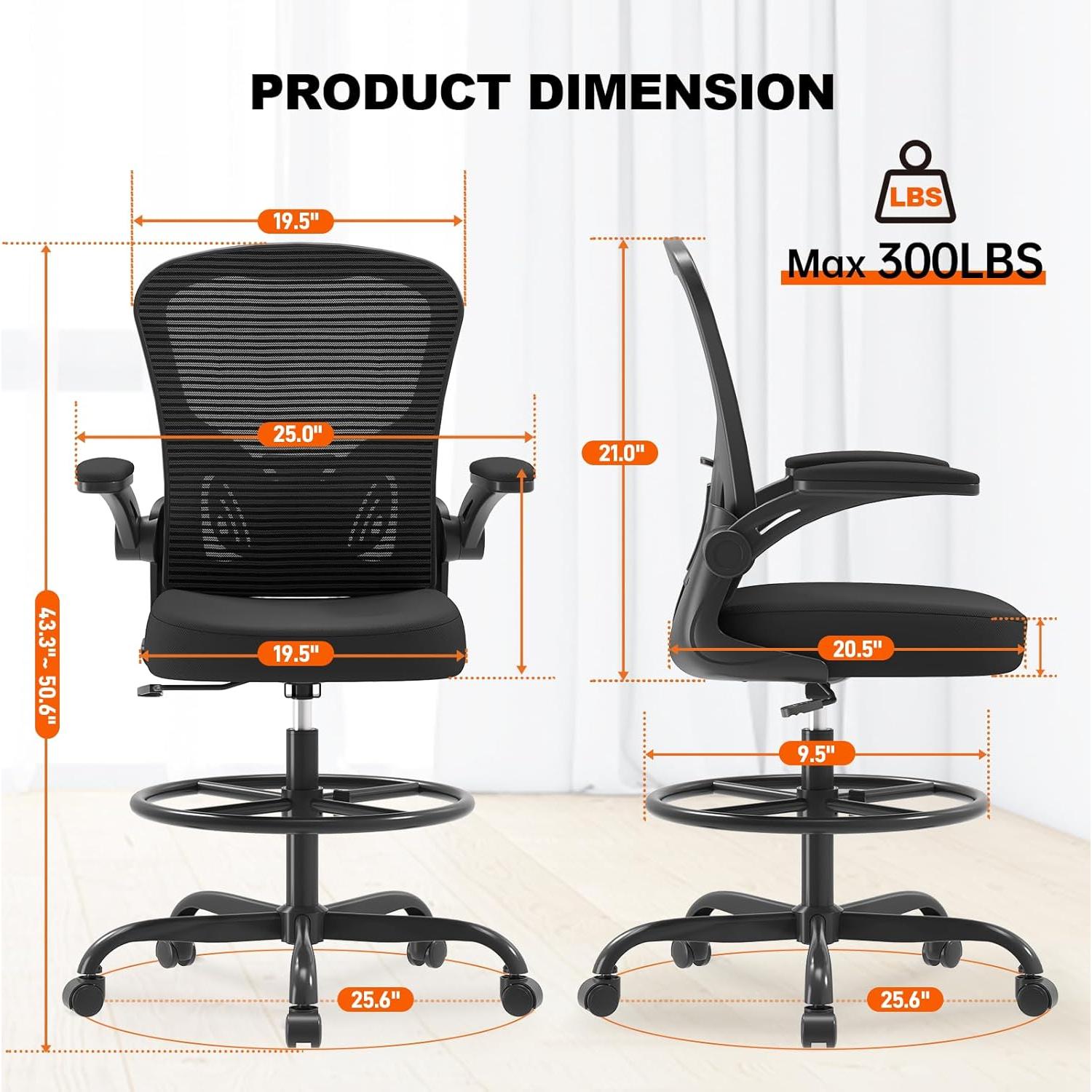 Silla de Dibujo Ergonómica Synorla con Soporte Lumbar Ajustable