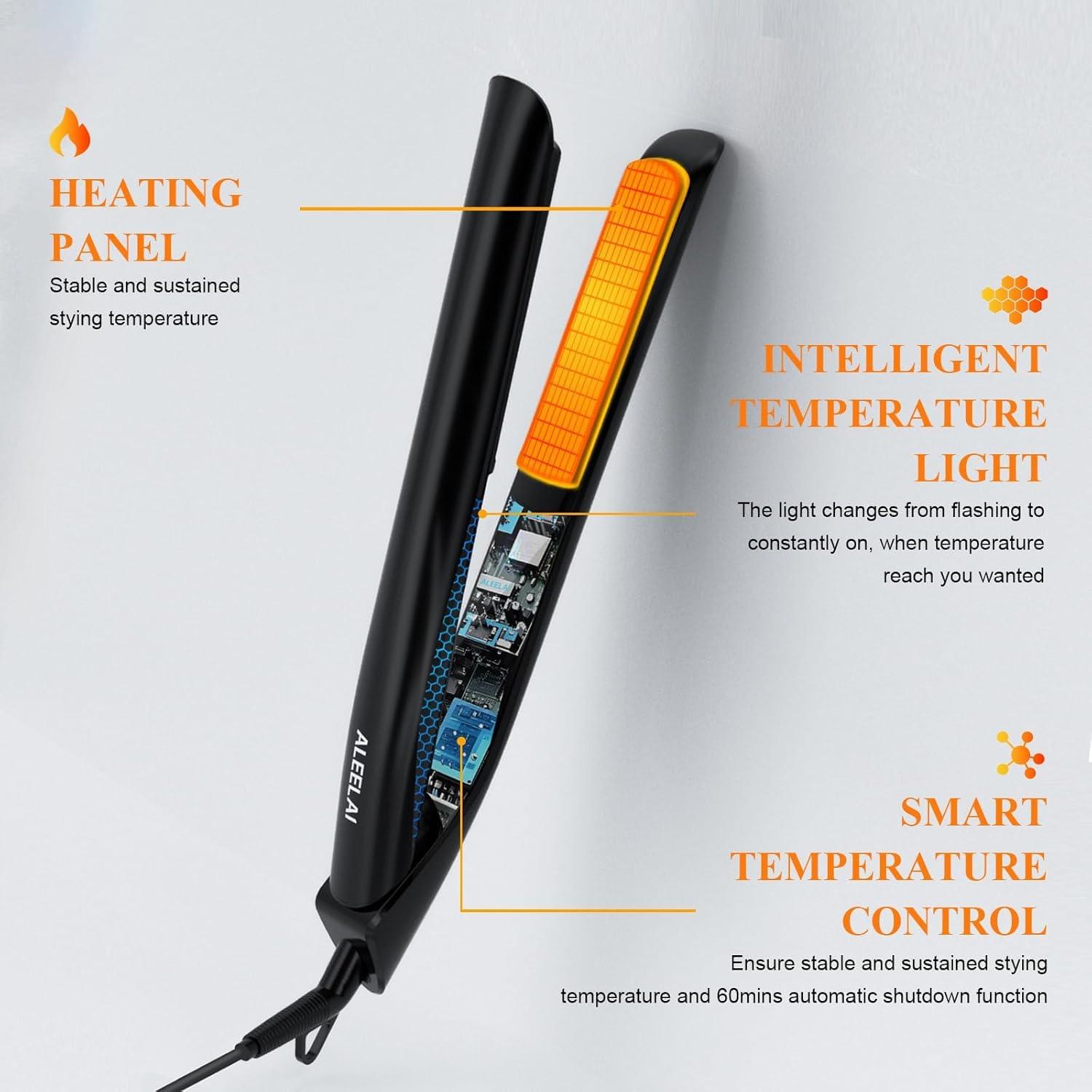 Plancha de Cabello 2 en 1 ALEELAI con Placas Flotantes 3D