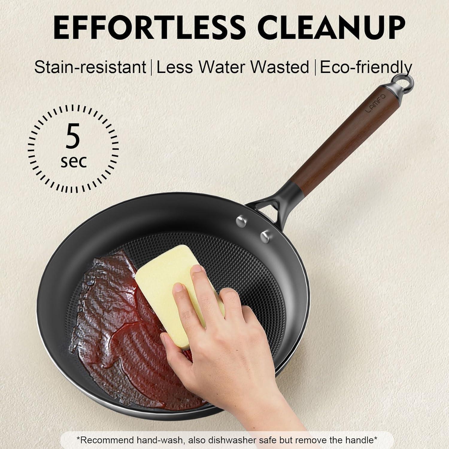 Sartén Antiadherente LAMFO 10 Pulgadas Hierro Fundido