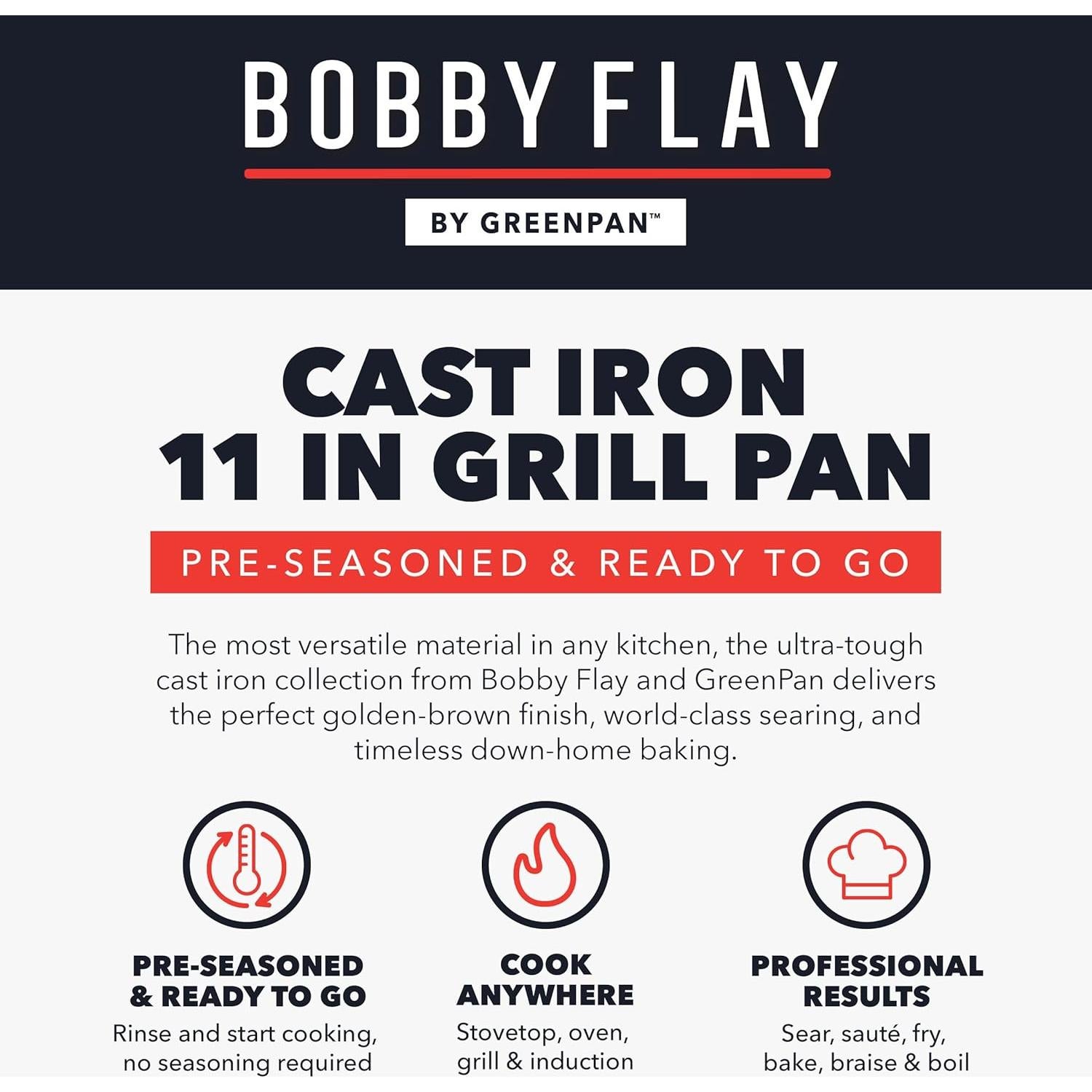 Sartén de Hierro Fundido GreenPan Bobby Flay 28 cm Cuadrada