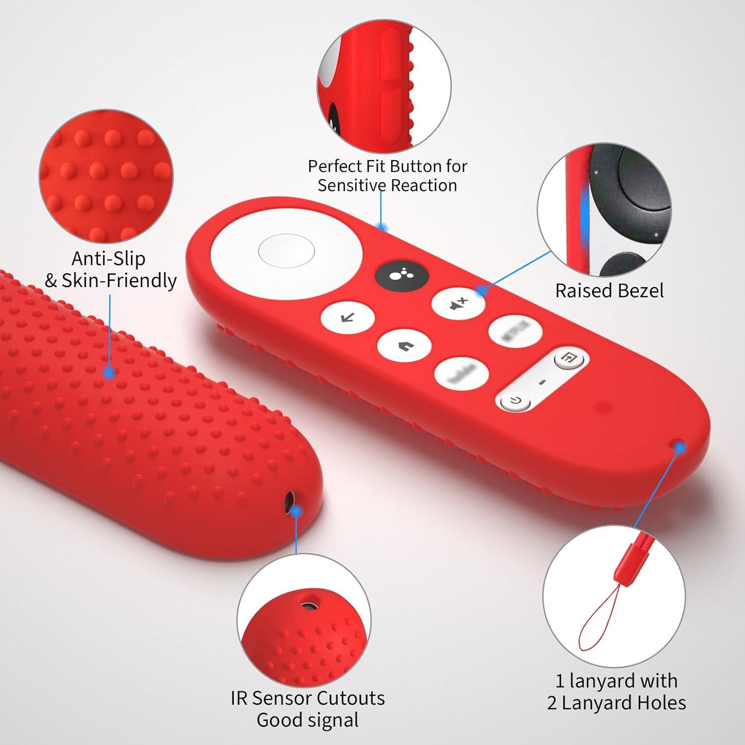 Cubierta de Silicona DUOLAXMENG para Control Remoto Google TV HD/4K