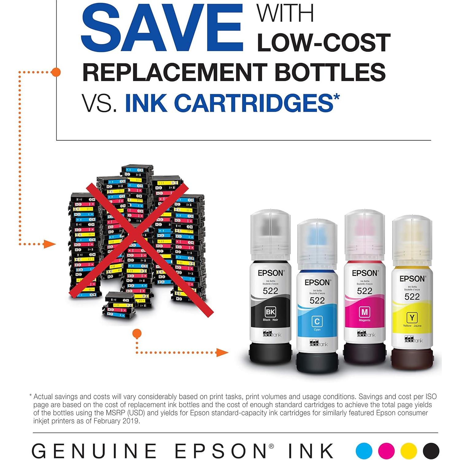 Botella de Tinta Negra Epson 522 EcoTank Ultra Alta Capacidad (Paquete de 2)
