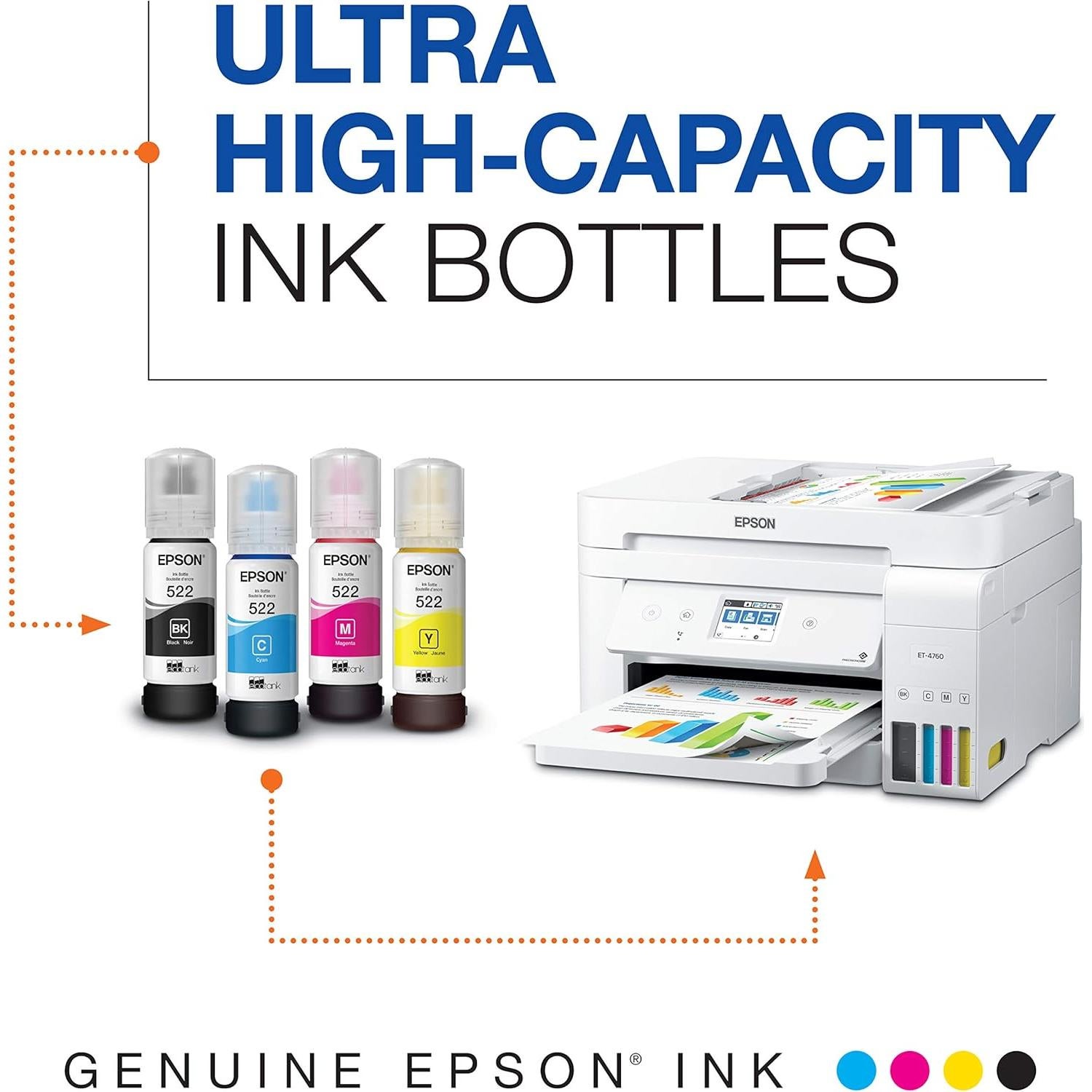 Botella de Tinta Negra Epson 522 EcoTank Ultra Alta Capacidad (Paquete de 2)