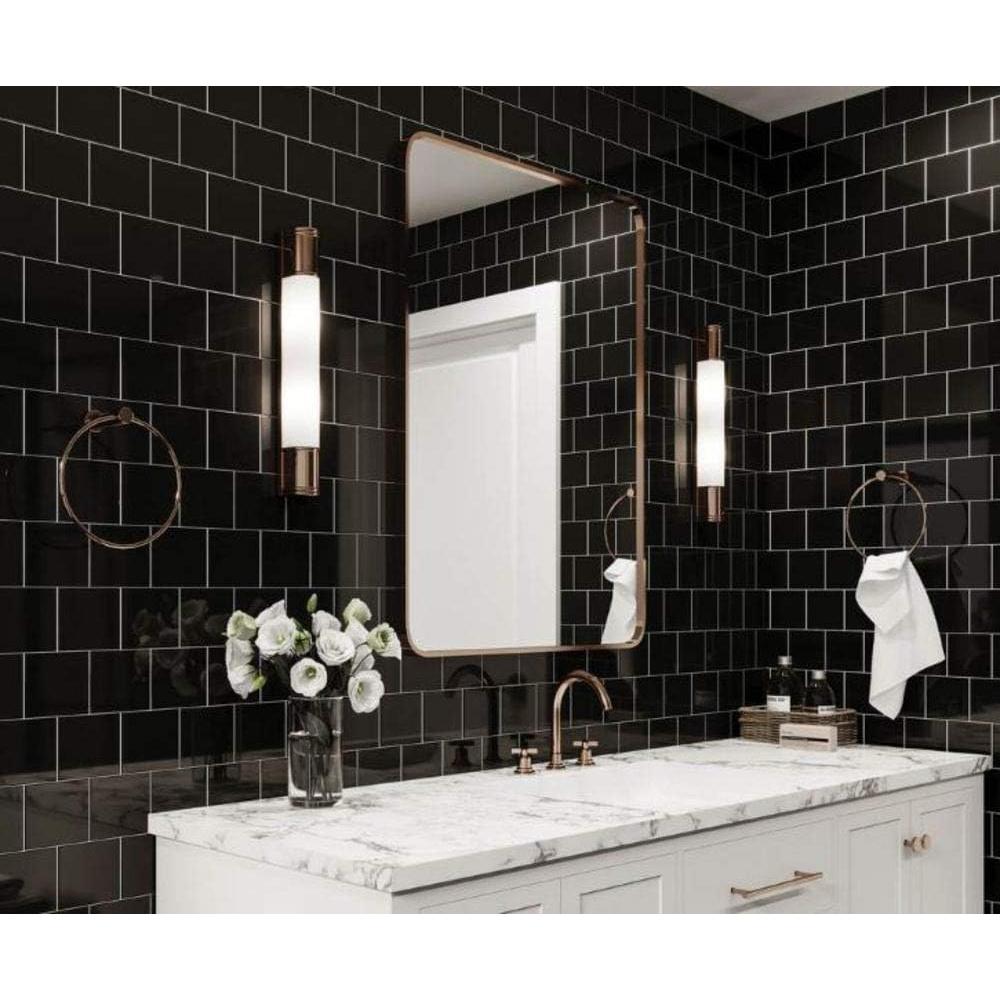 Azulejo Cerámico Brillante Tenedos 10.8x10.8 cm Negro - Caja 10 Pzas