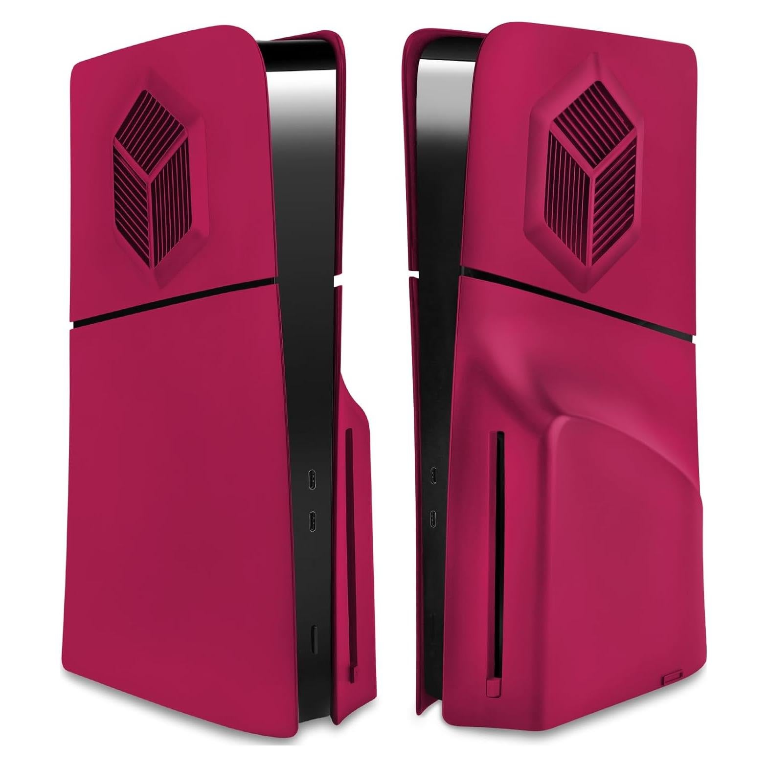 Cubiertas PS5 Slim SIKEMAY Ventiladas Rojo a Prueba de Polvo