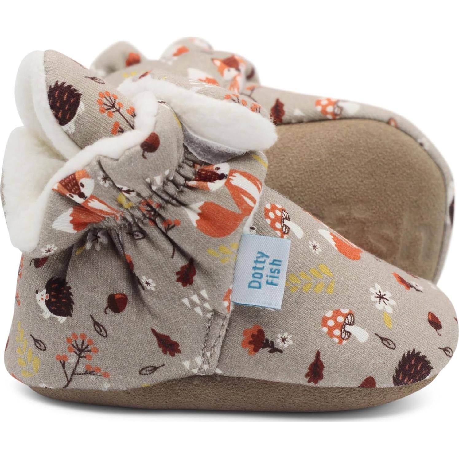 Botines de Algodón Dotty Fish para Bebés 0-6 Meses - Antideslizantes