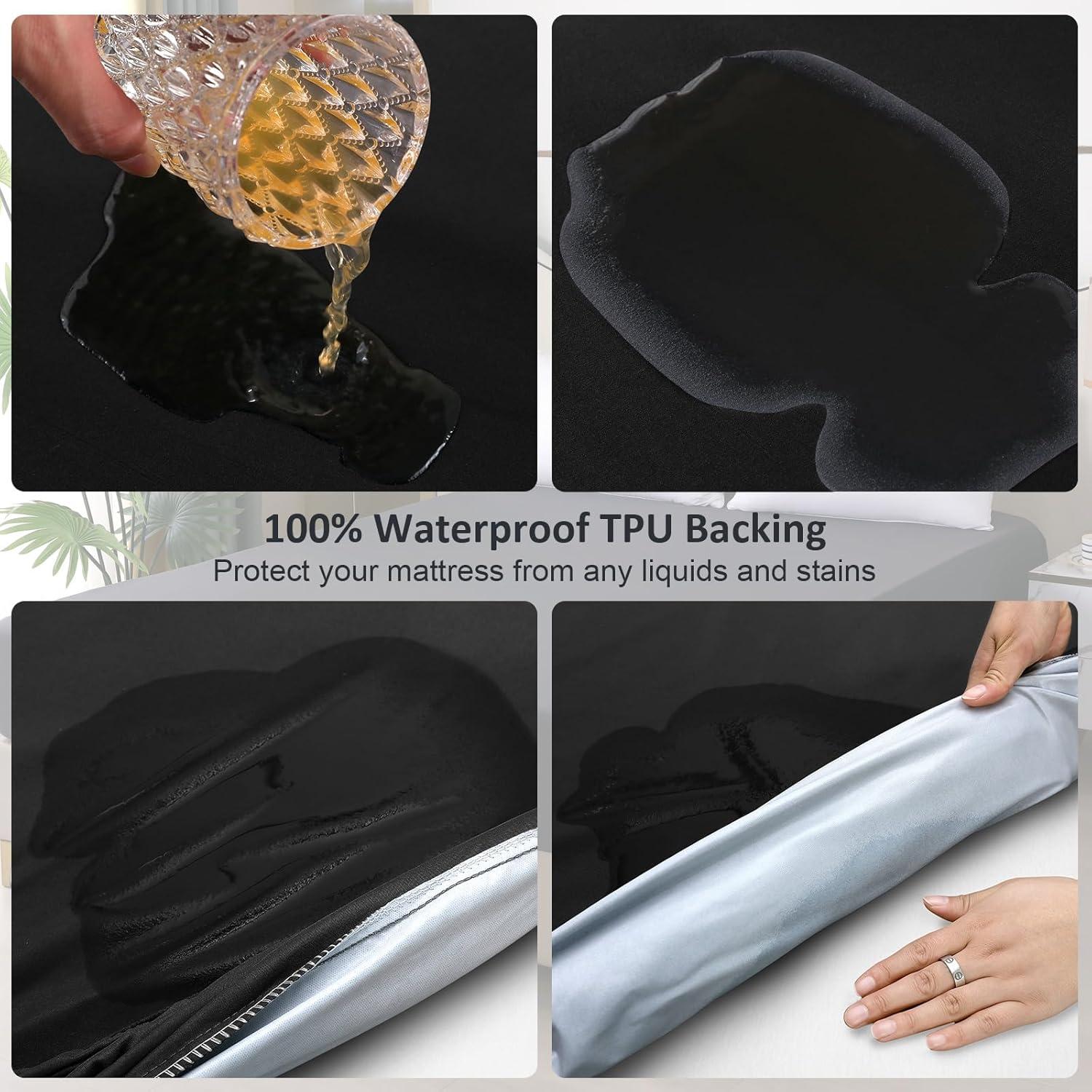 Protector de Colchón Twin Impermeable Ohano Negro 99x190 cm