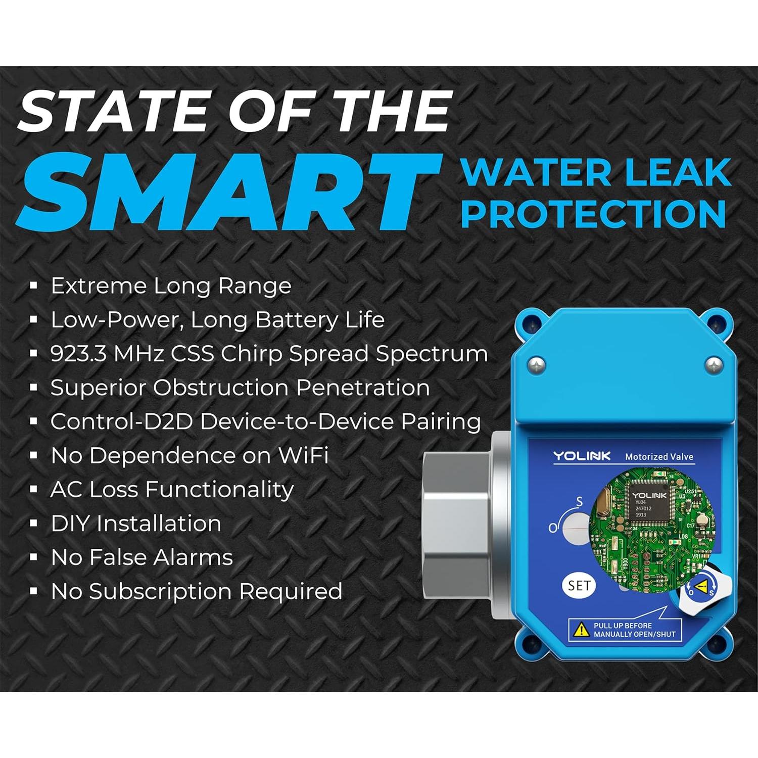 Sistema de Protección contra Fugas de Agua YoLink 1,27 cm