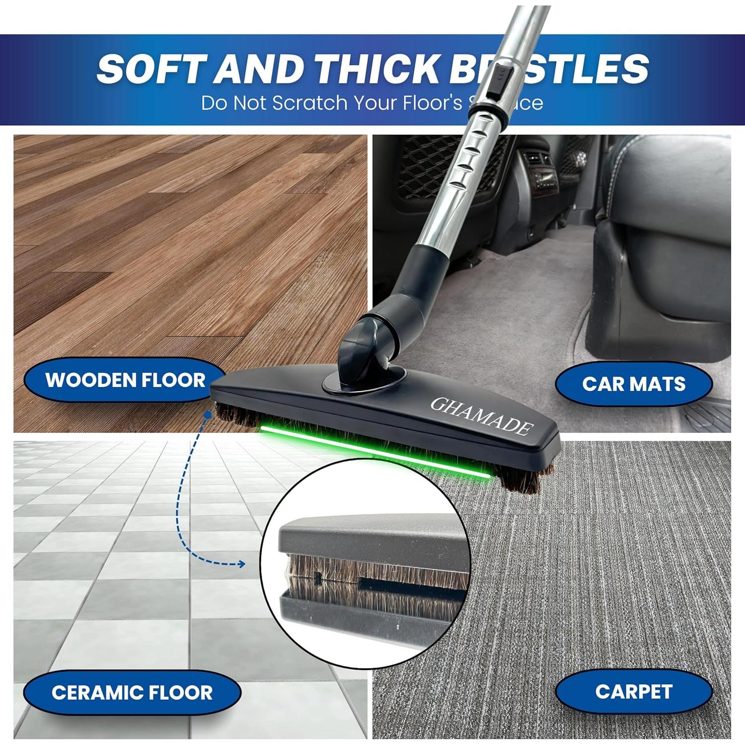 Cepillo de Suelo GHAMADE con Varilla de Extensión 99 cm