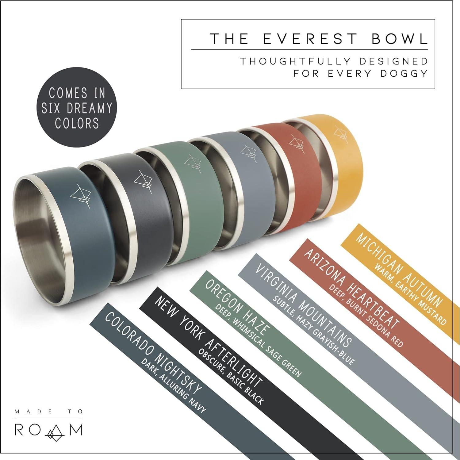 Tazón para Perros MADE TO ROAM Everest Bowl 1.89L Acero Inoxidable