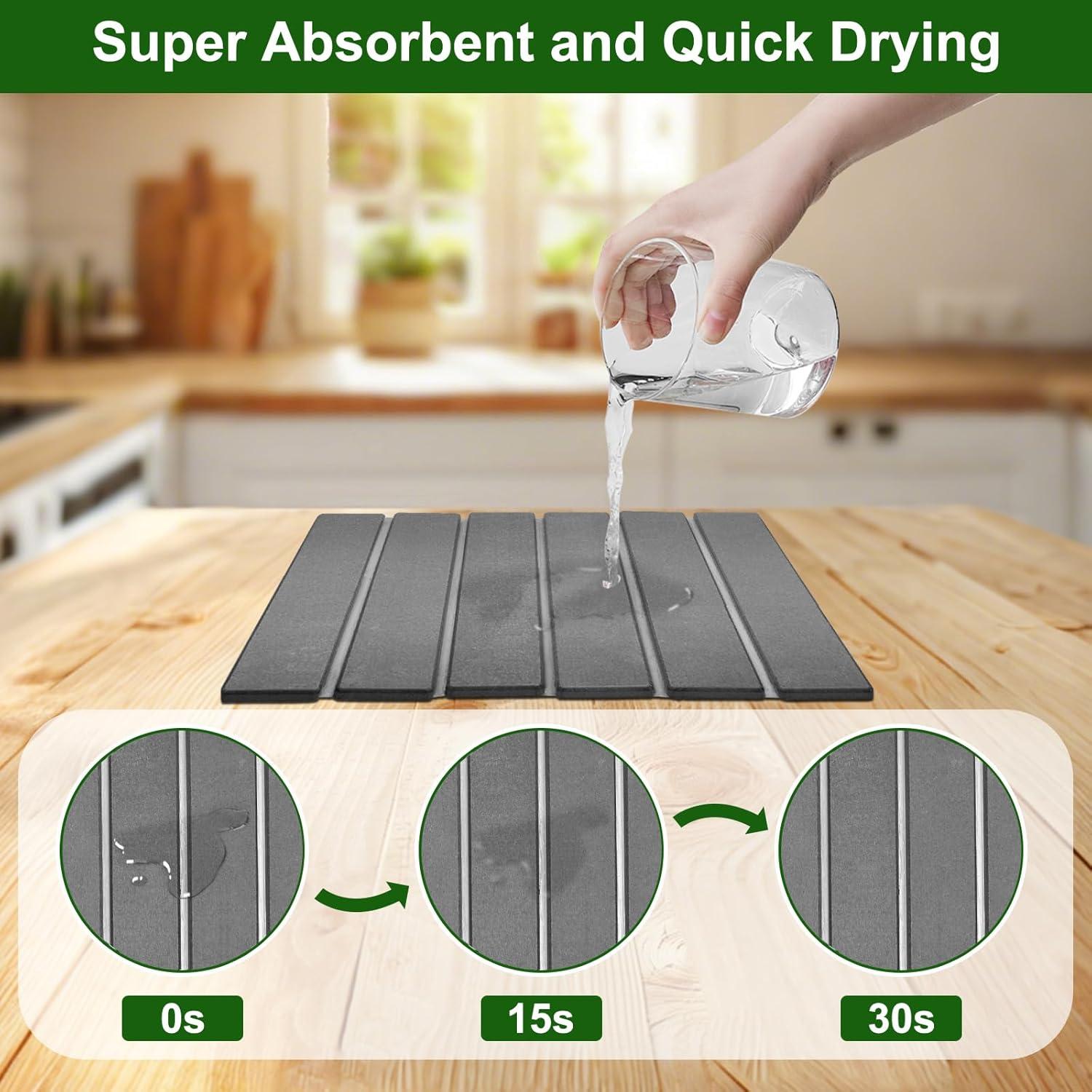 Alfombrilla de Secado de Platos Wishfly 40.6x30.5cm Diatomita