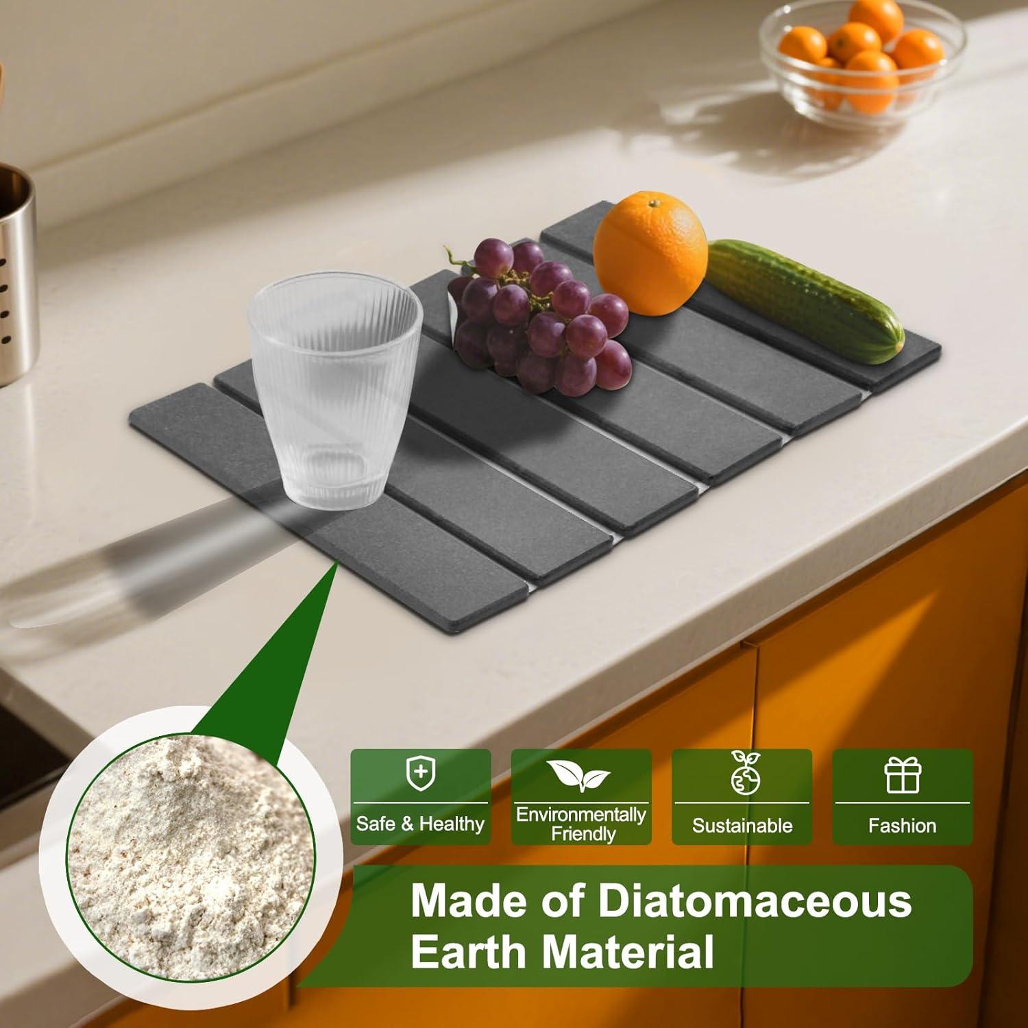 Alfombrilla de Secado de Platos Wishfly 40.6x30.5cm Diatomita