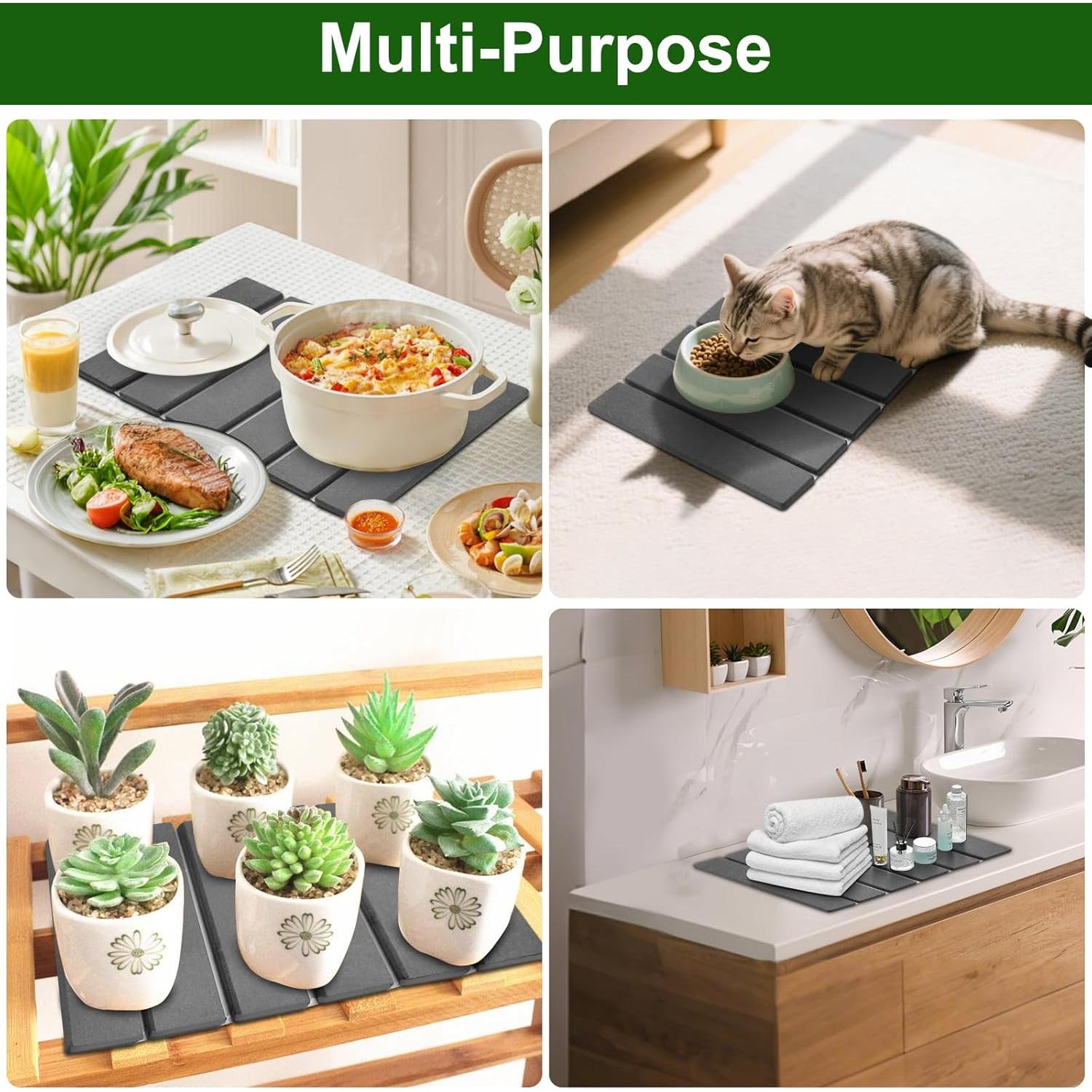 Alfombrilla de Secado de Platos Wishfly 40.6x30.5cm Diatomita