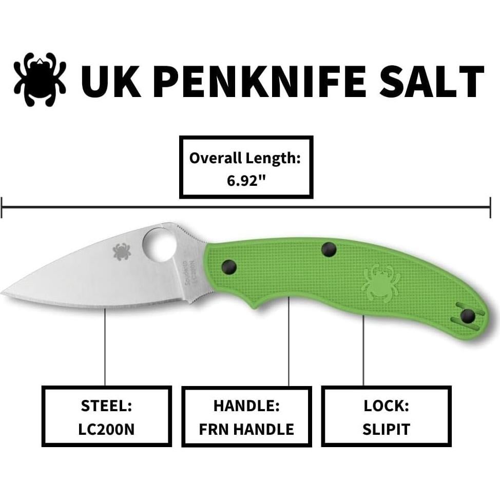 Cuchillo de bolsillo Spyderco UK Penknife Salt Verde 21.1cm