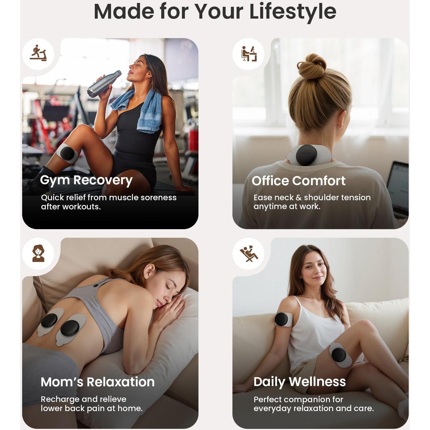 Unidad TENS Inalámbrica Mooyee M2 - Alivio Dolor 18 Modos