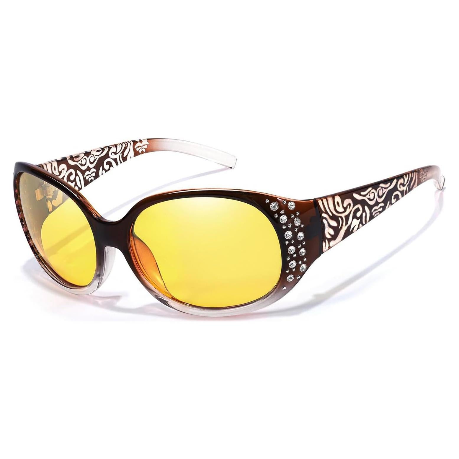 Gafas de Visión Nocturna HASFOX para Mujeres - Lentes Amarillos UV400