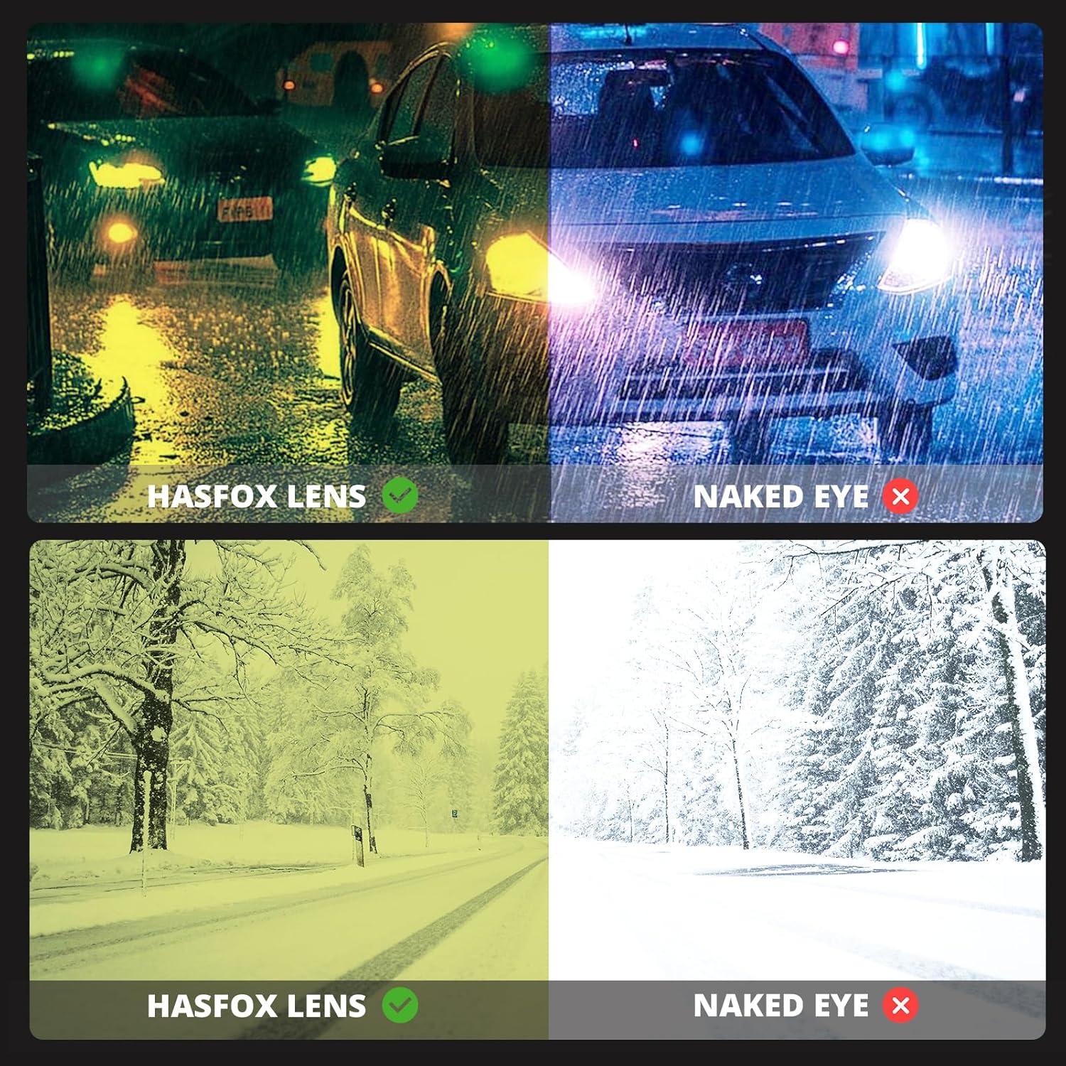 Gafas de Visión Nocturna HASFOX para Mujeres - Lentes Amarillos UV400