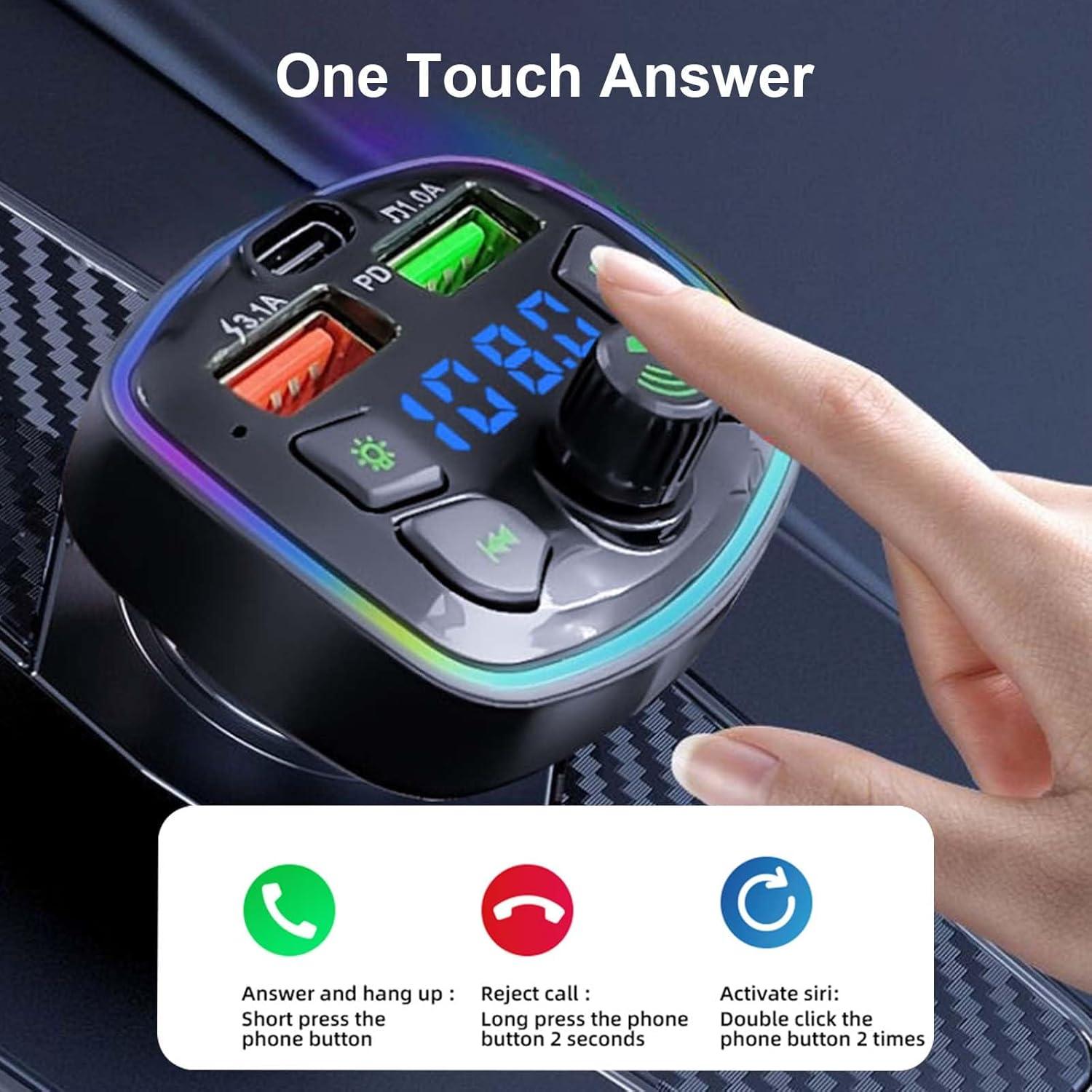 Transmisor Bluetooth FM VEESA 5.0 Carga Rápida 3.0 para Coche