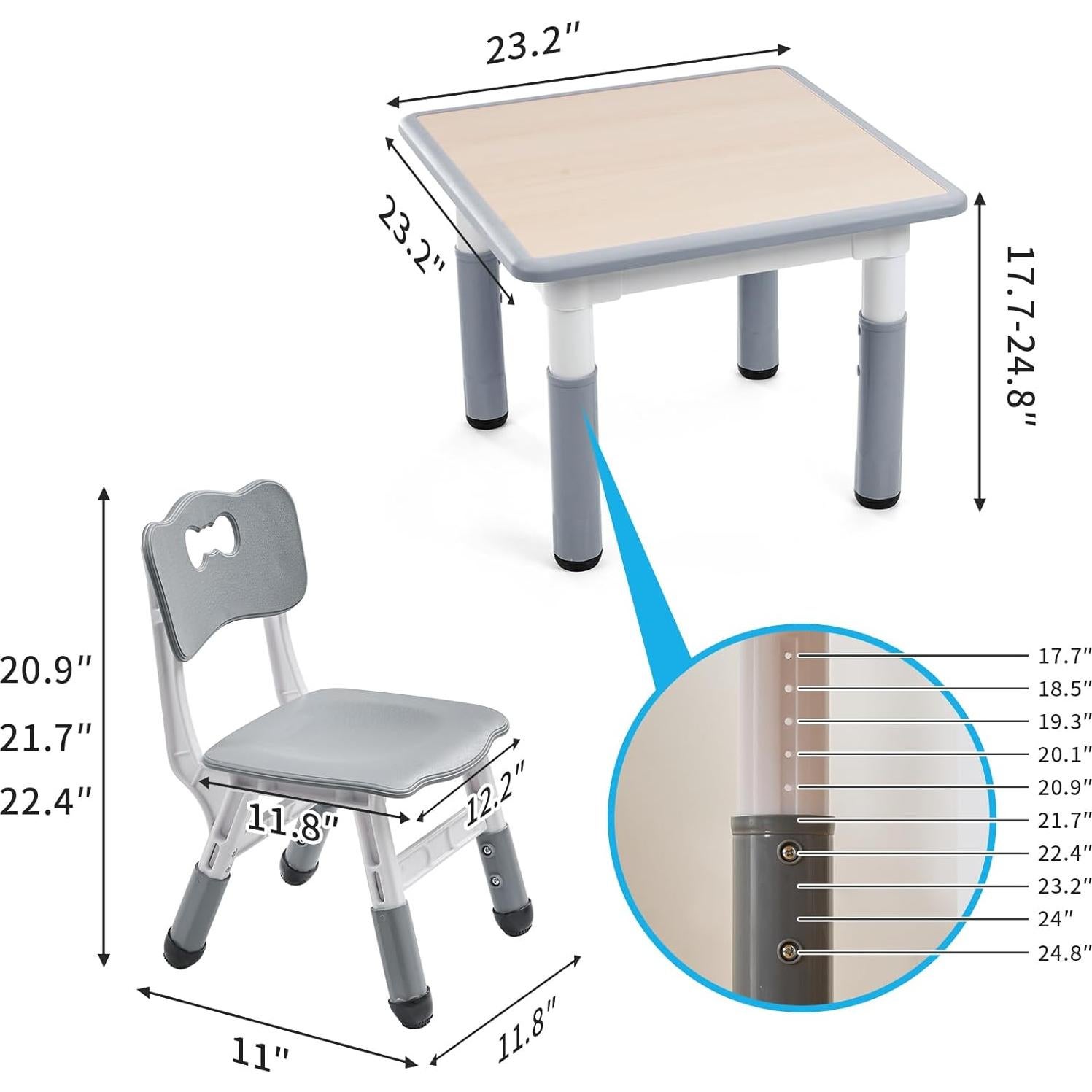 Conjunto de mesa y sillas para niños UNICOO KT-TCO1 58.4cm