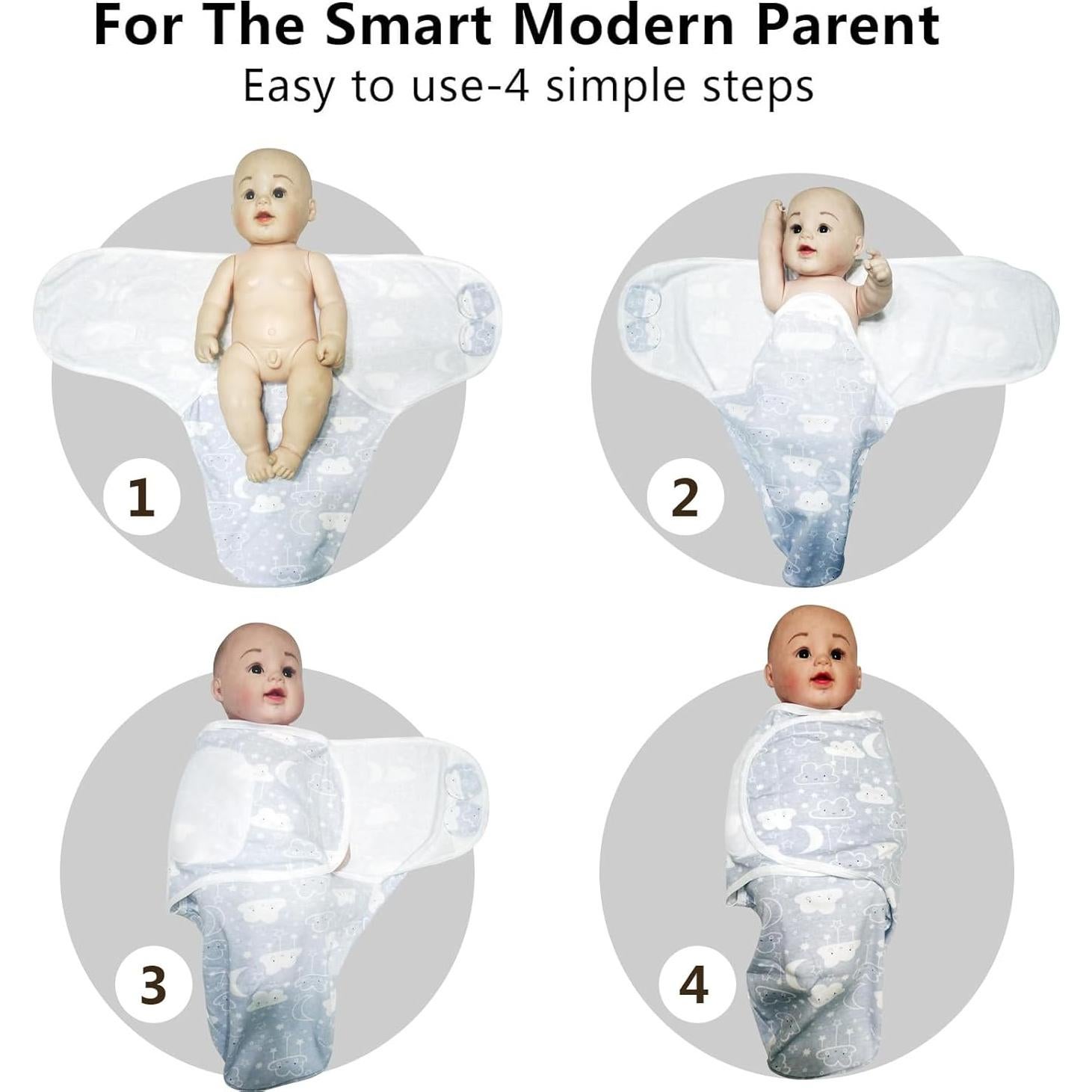 Paquete de 3 Sacos de Sueño Envueltos Orgánicos Soothe Baby